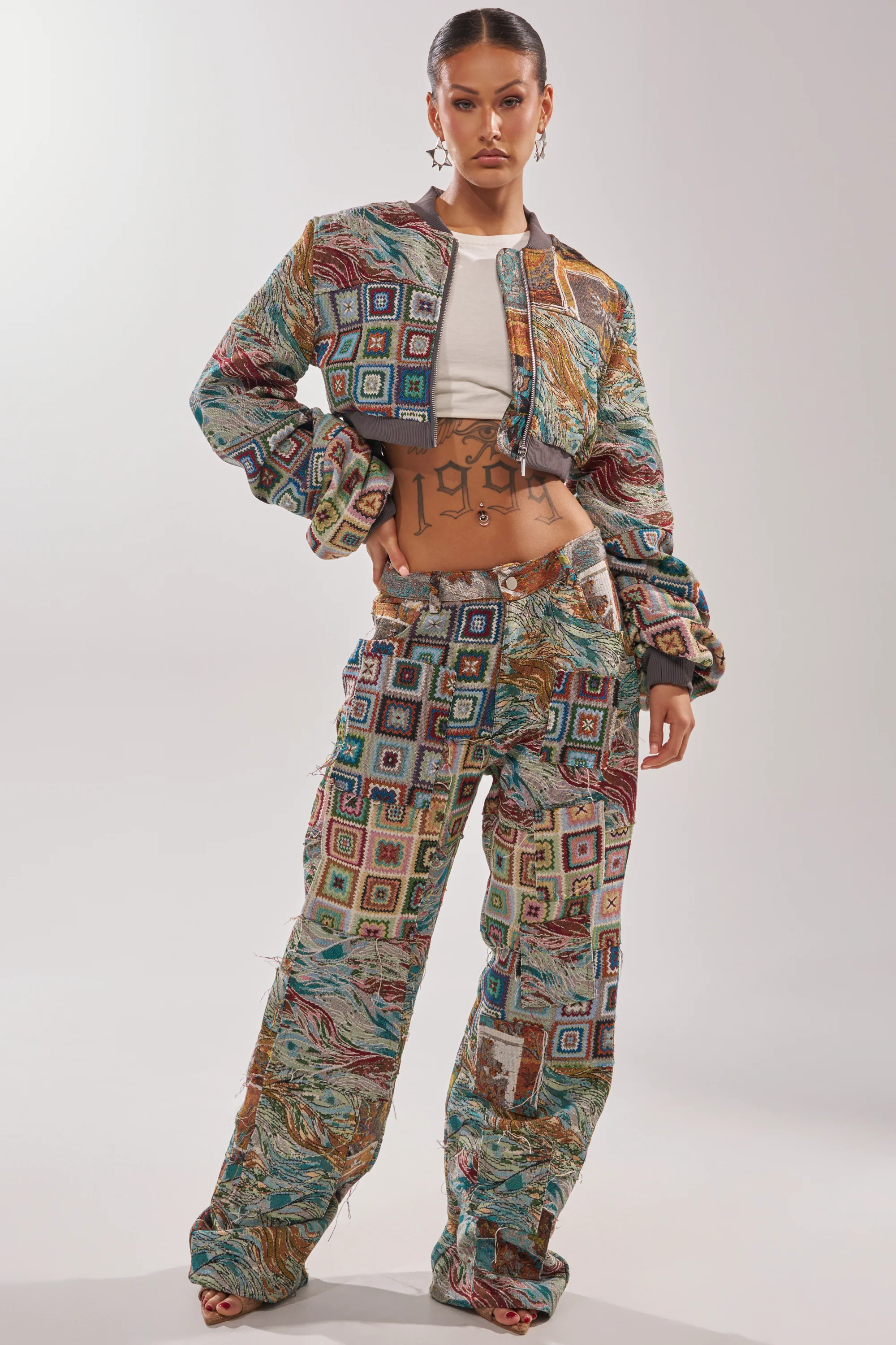 WILD CROPPED PATCHWORK BOMBER - Image 5