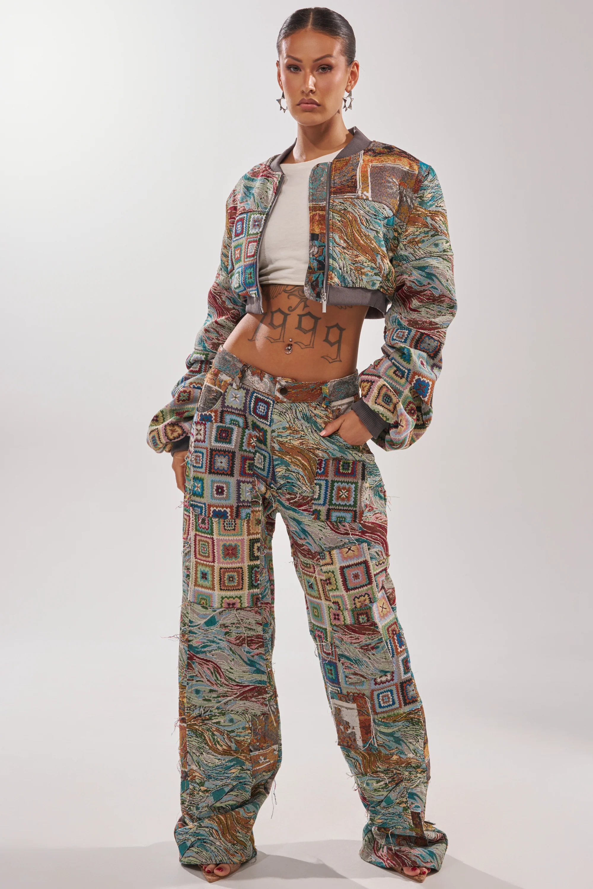 WILD CROPPED PATCHWORK BOMBER - Image 6