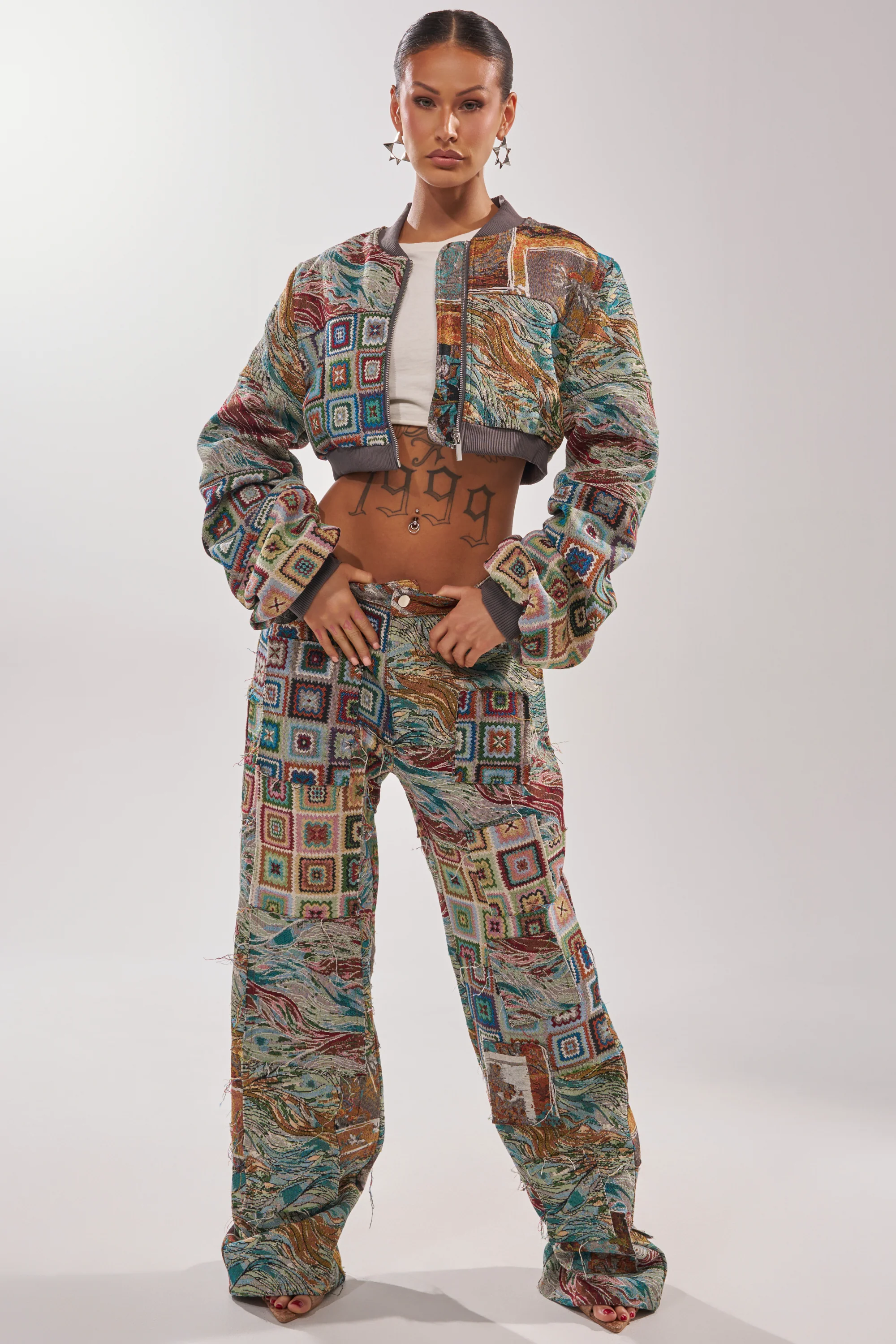 WILD CROPPED PATCHWORK BOMBER - Image 7