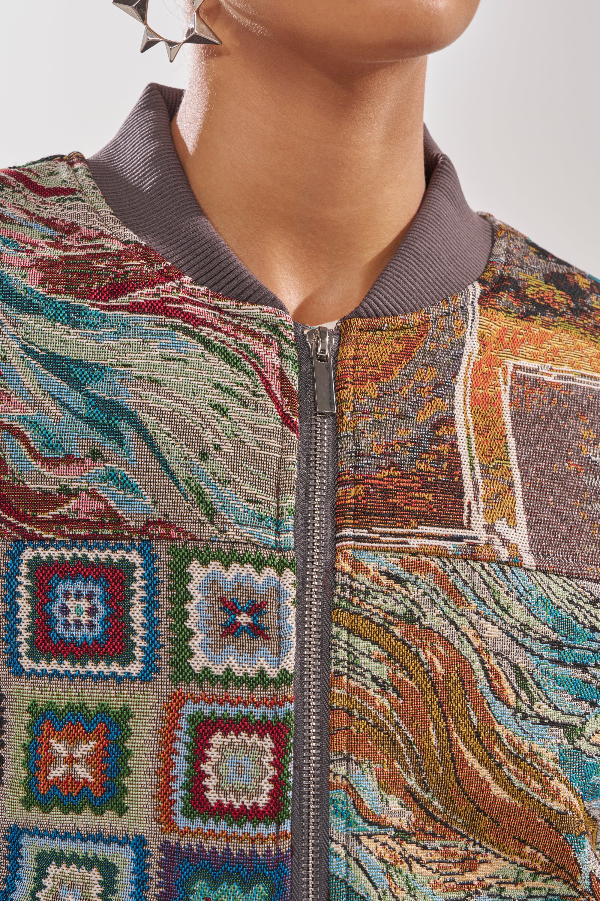 WILD CROPPED PATCHWORK BOMBER - Image 8
