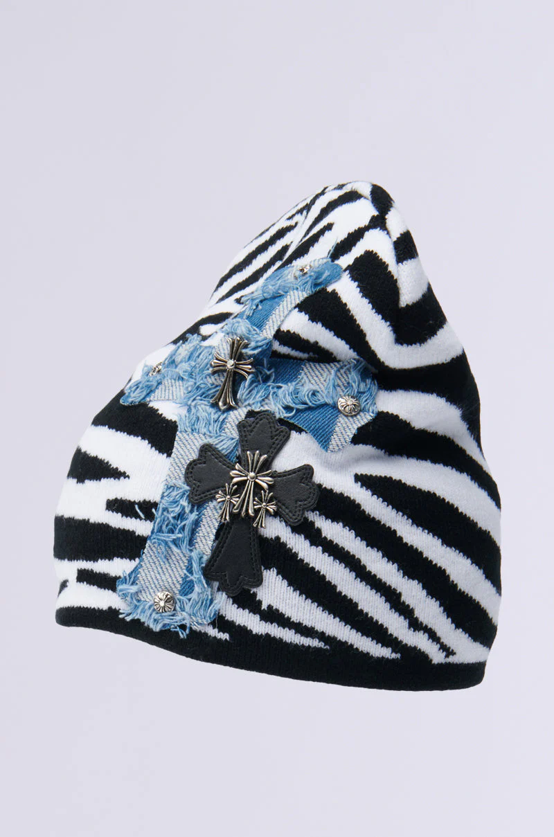 WILD ONES ZEBRA PATCH BEANIE - Image 4