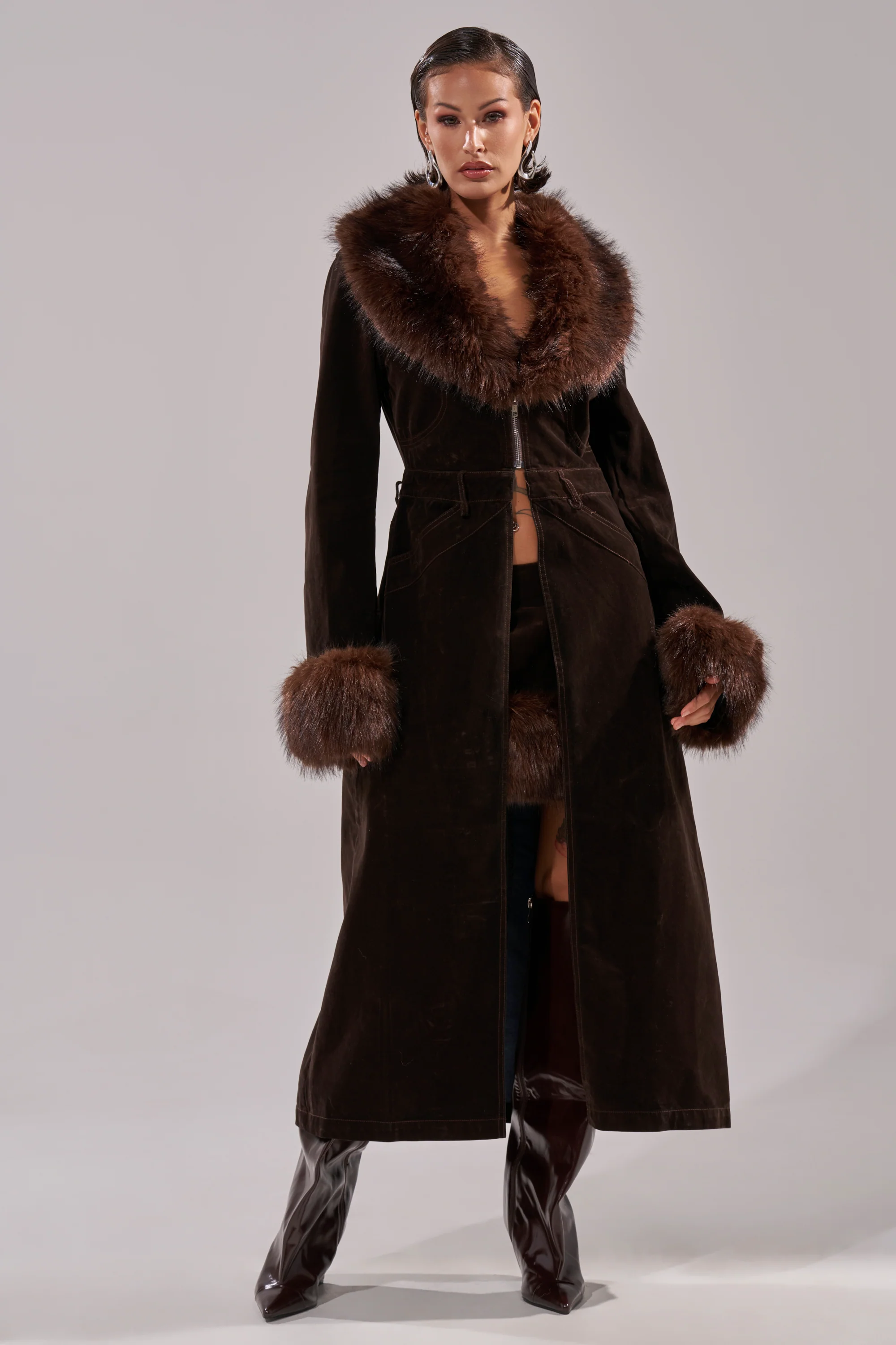 WILD SIDE VELVET DENIM TRENCH - Image 3