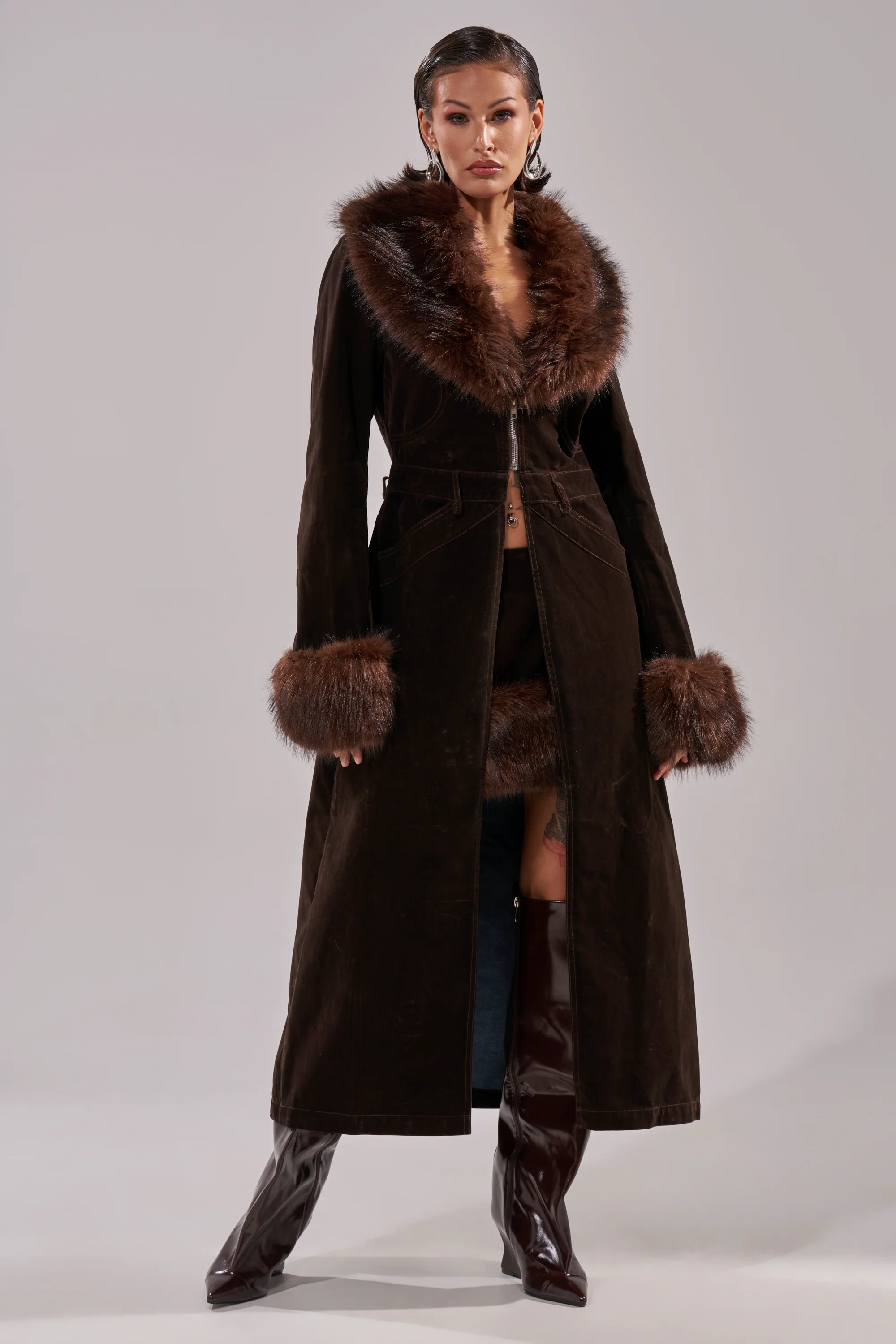 WILD SIDE VELVET DENIM TRENCH - Image 4