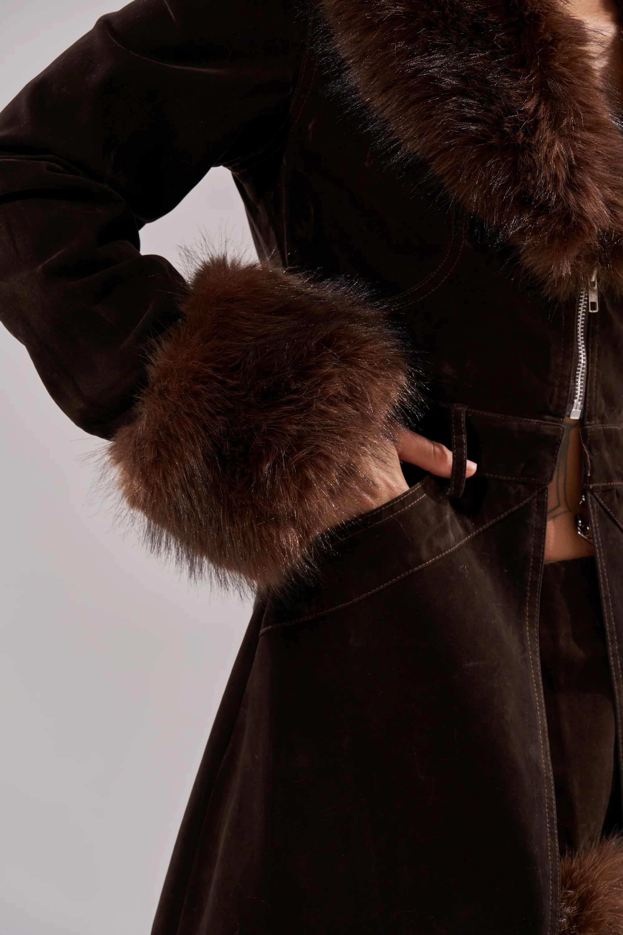 WILD SIDE VELVET DENIM TRENCH - Image 7