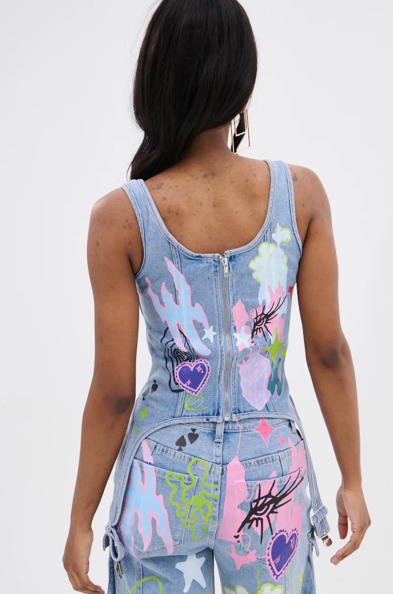 WILD SOUL GRAFFITI CORSET TOP - Image 5