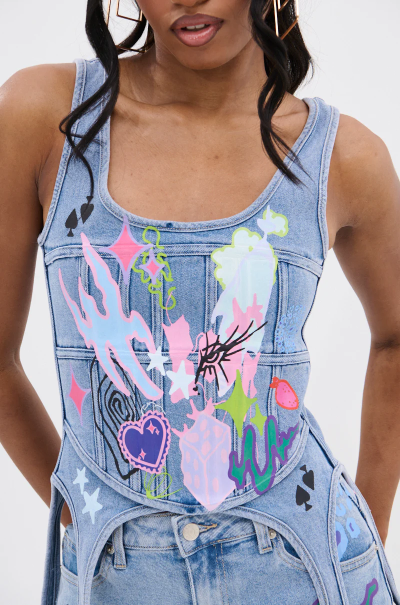 WILD SOUL GRAFFITI CORSET TOP - Image 7