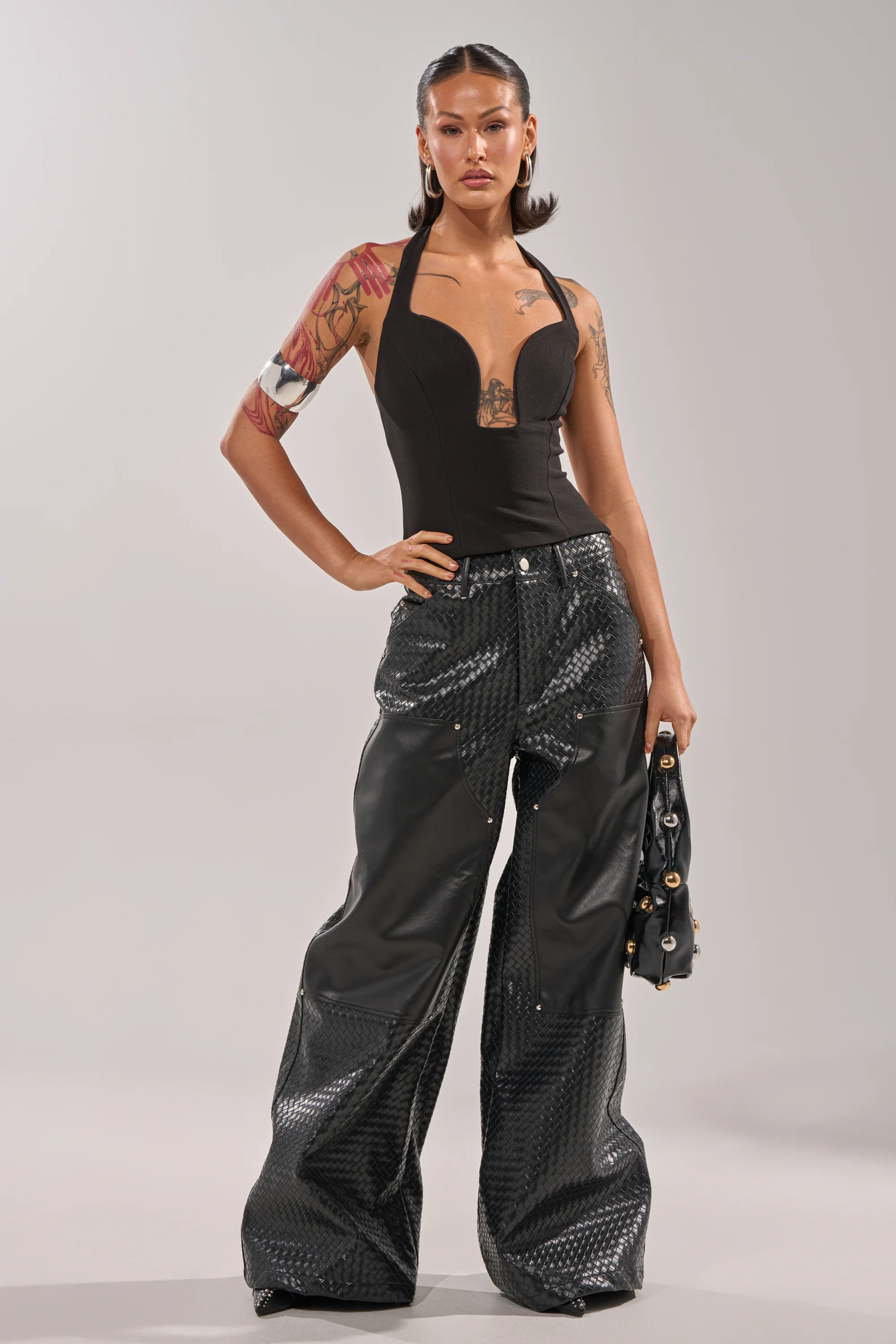 WILD TEXTURED FAUX LEATHER PANT