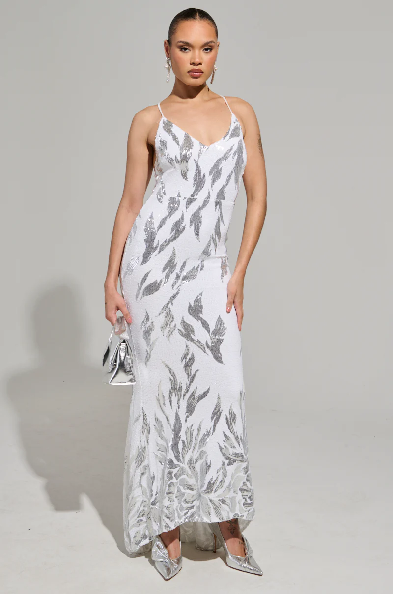 WINTER WHITES SEQUIN MAXI DRESS - Image 3
