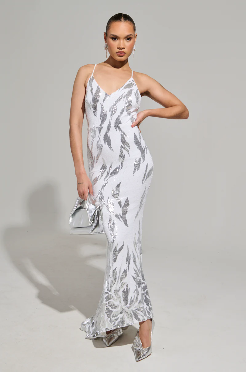 WINTER WHITES SEQUIN MAXI DRESS - Image 4