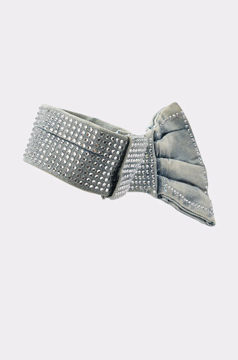 WITH A BOW DENIM NECKLACE - Image 4