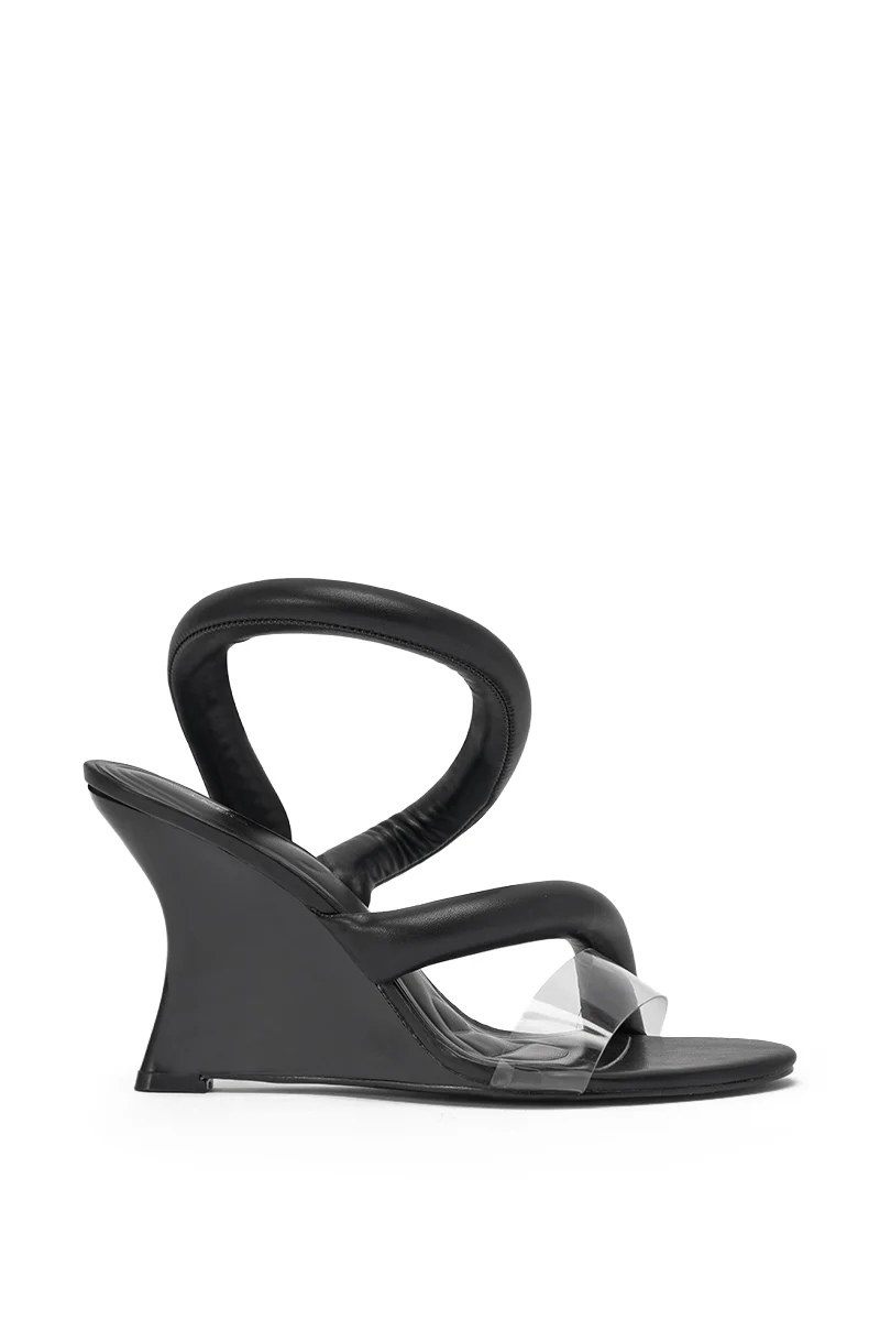 AKIRA MINORU BLACK WEDGE SANDAL - Image 5