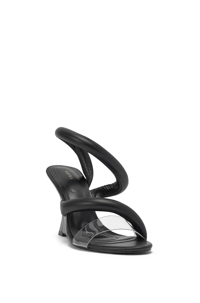 AKIRA MINORU BLACK WEDGE SANDAL - Image 6