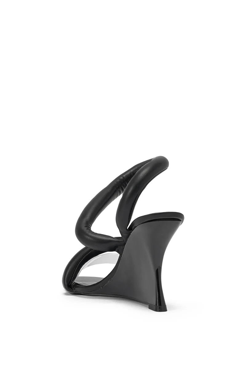 AKIRA MINORU BLACK WEDGE SANDAL - Image 7