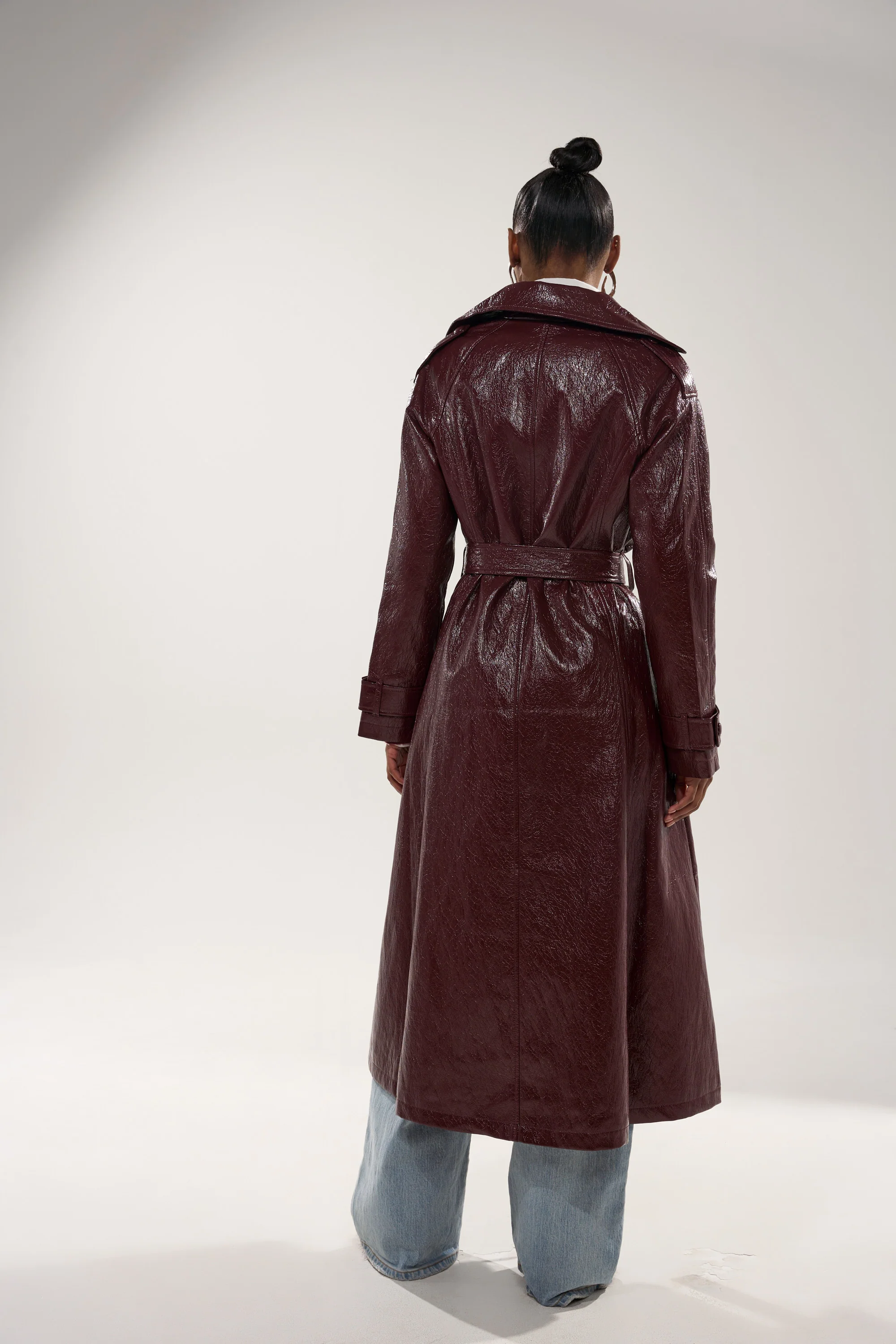 WOKE UP IN PARIS FAUX LEATHER TRENCH - Image 9