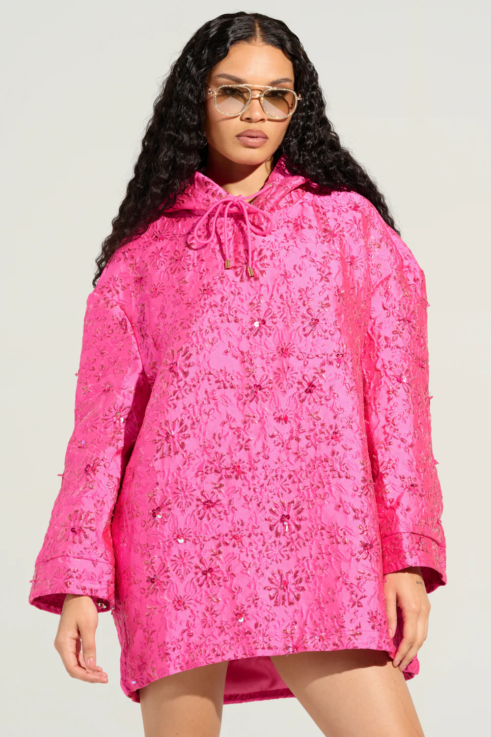 WOKE UP LIKE THIS BROCADE SWEATSHIRT DRESS - Image 2