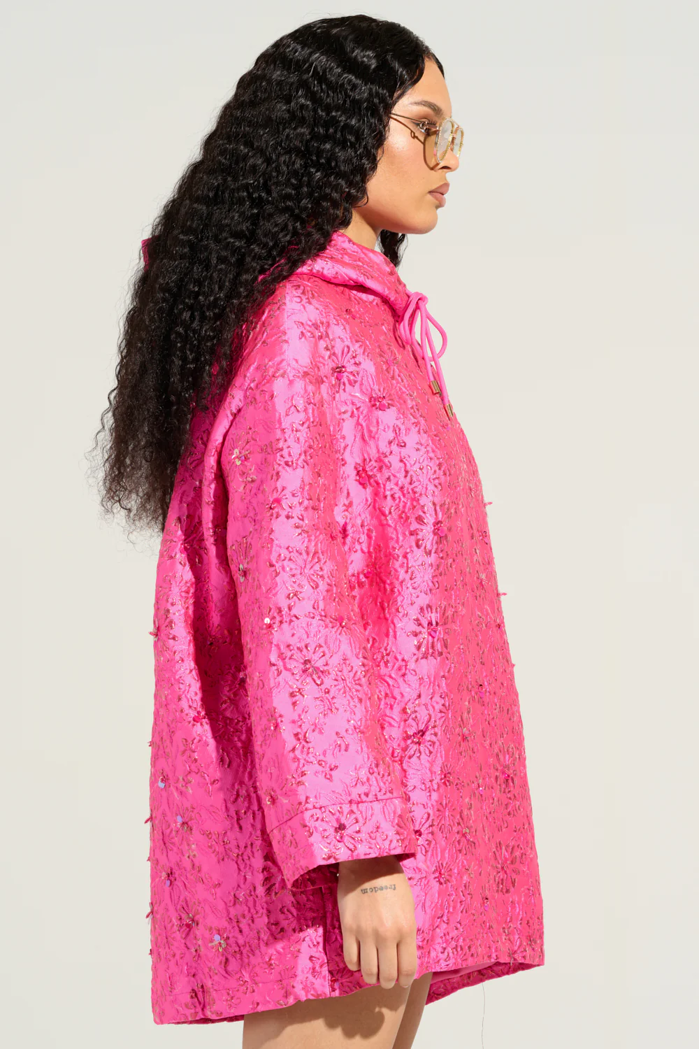 WOKE UP LIKE THIS BROCADE SWEATSHIRT DRESS - Image 3