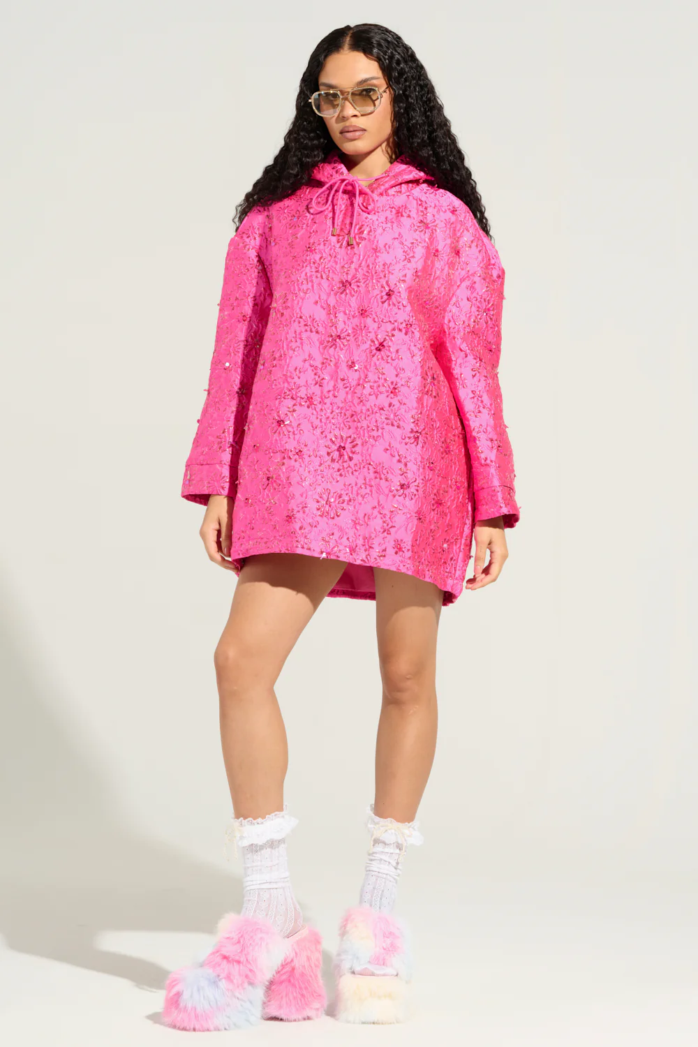 WOKE UP LIKE THIS BROCADE SWEATSHIRT DRESS - Image 6