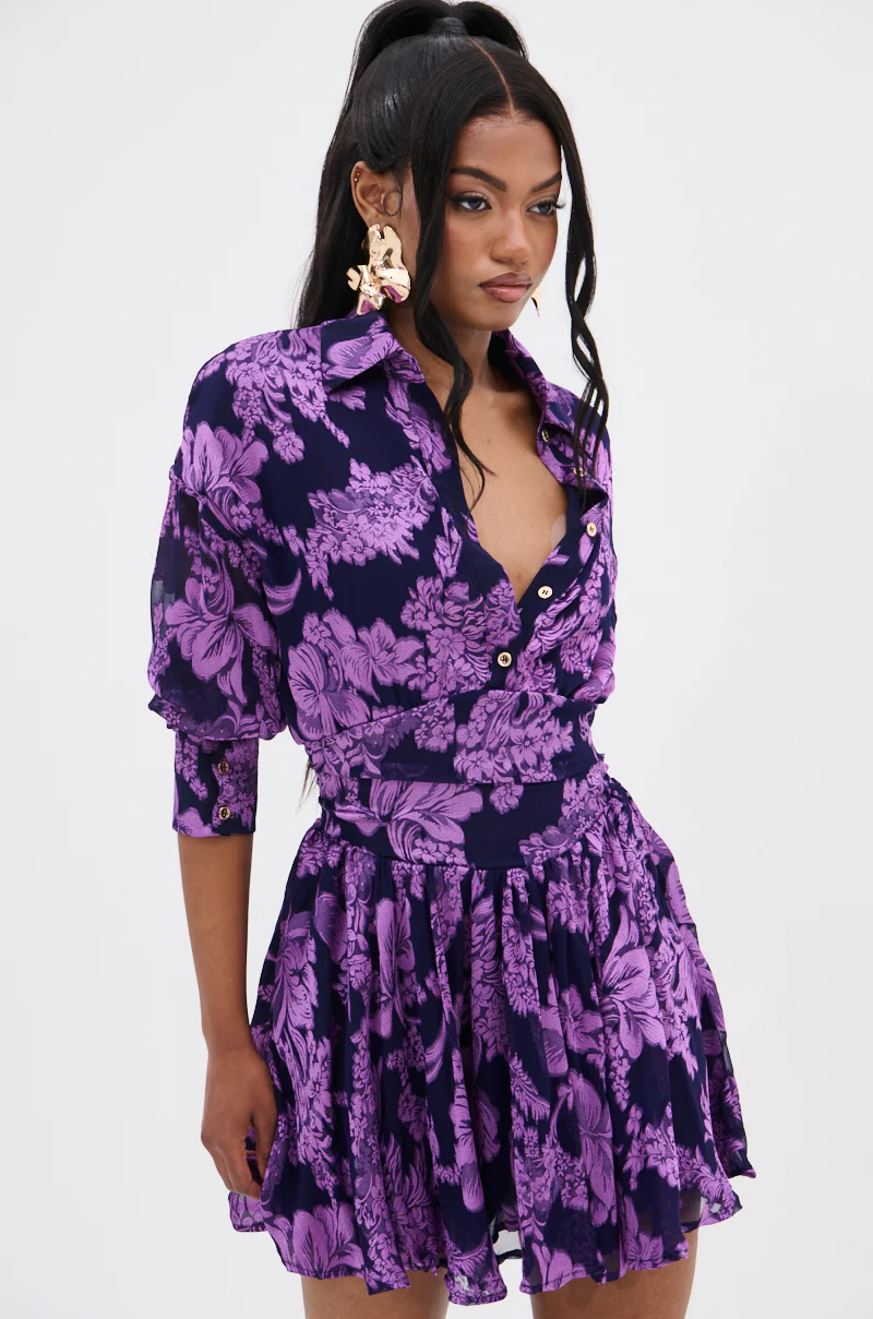WOMAN OF THE HOUR PRINTED MINI DRESS - Image 4