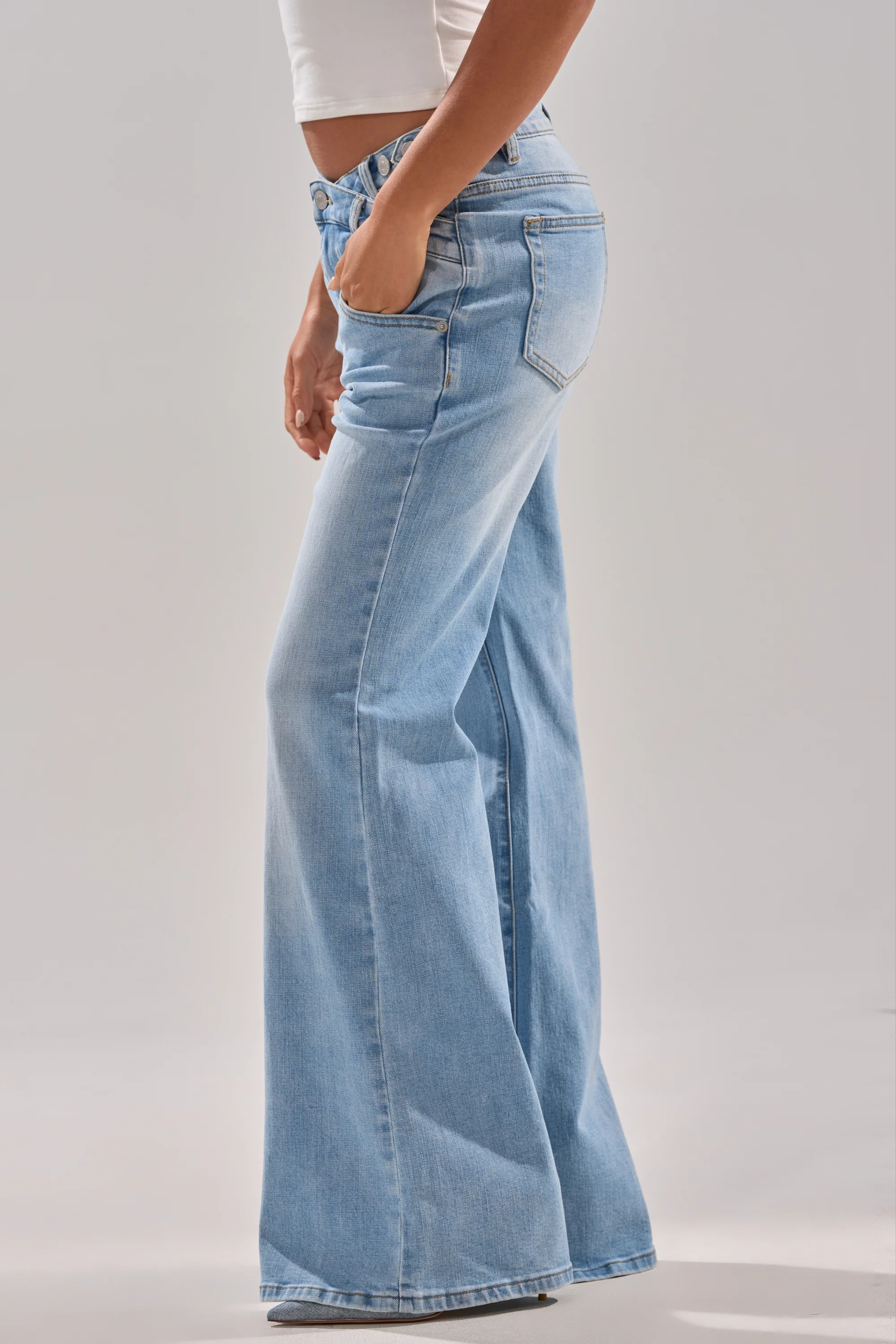WON'T LOSE MYSELF WIDE-LEG  BLUE DENIM - Image 3