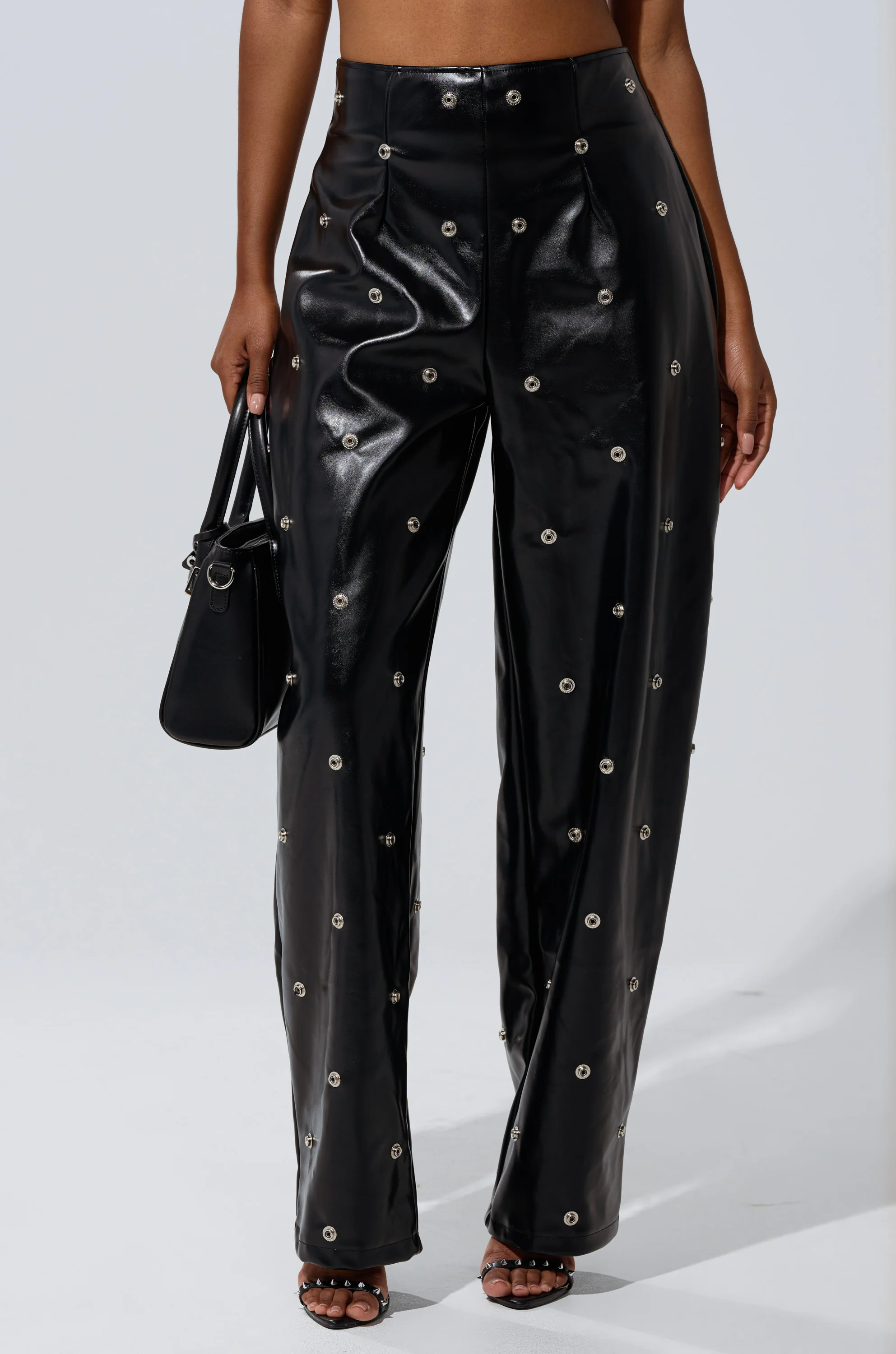 WORK IT BABY FAUX LEATHER BARREL PANT - Image 4