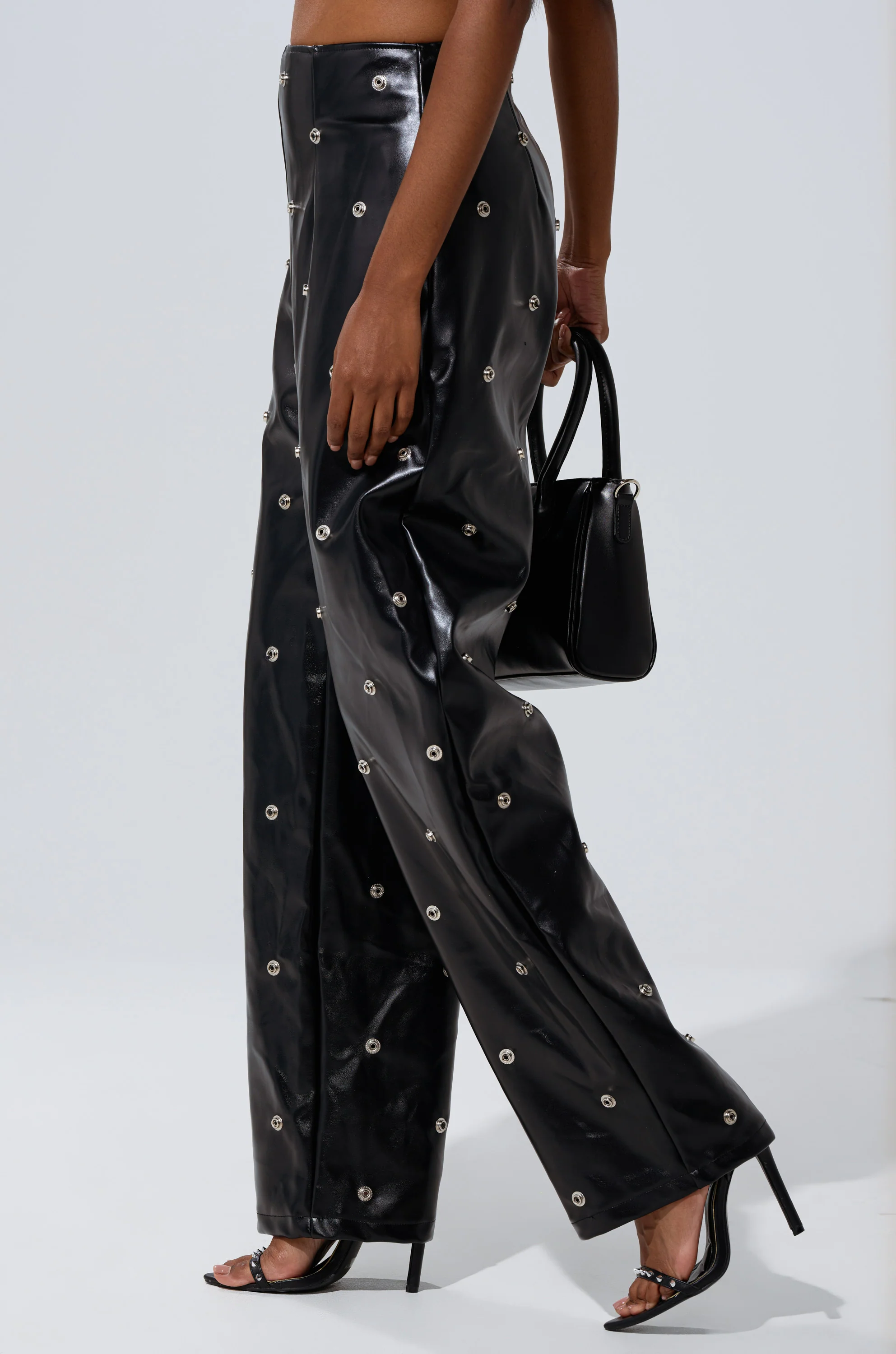 WORK IT BABY FAUX LEATHER BARREL PANT - Image 5
