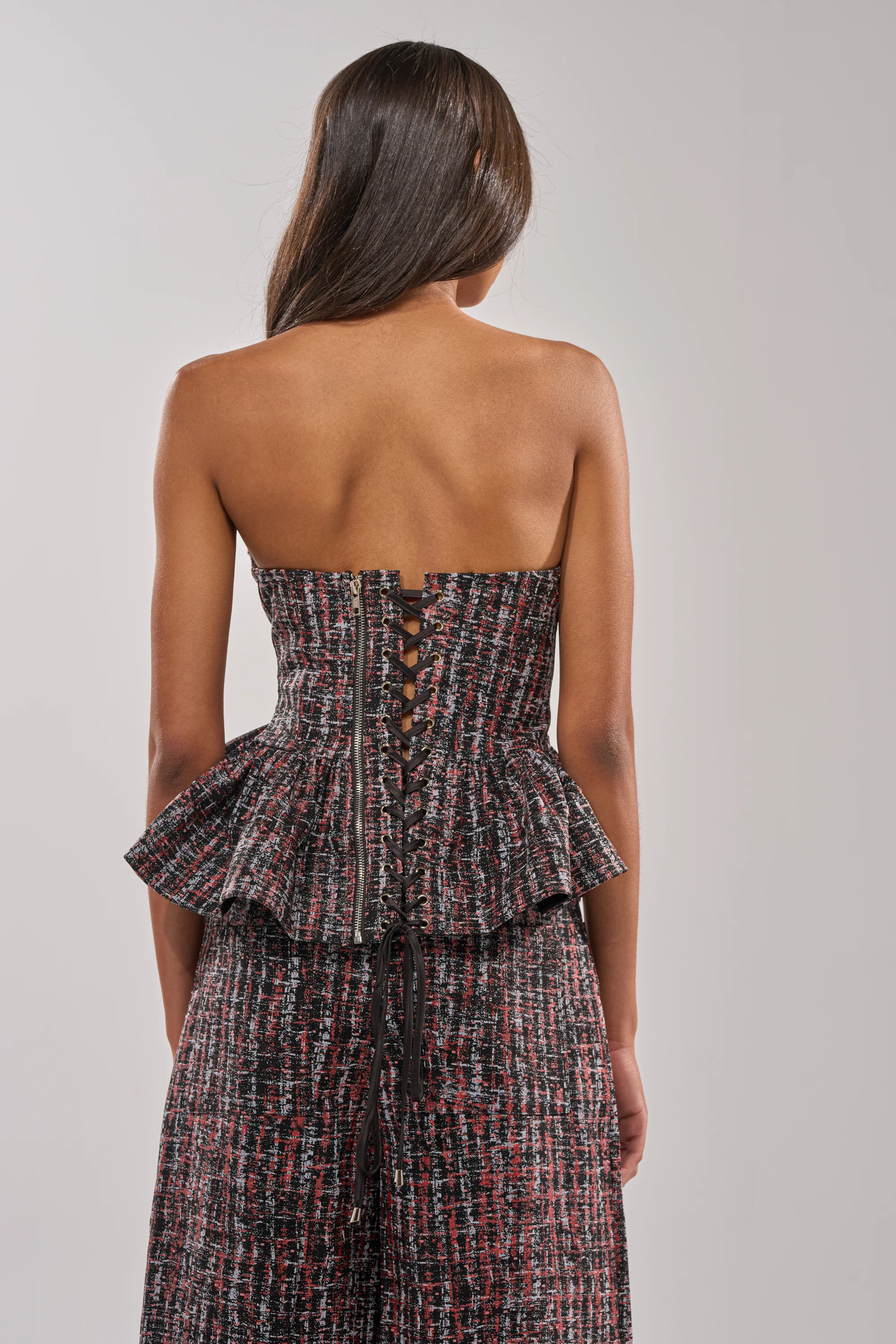 WORK IT FAUX LEATHER PLAID CORSET - Image 4