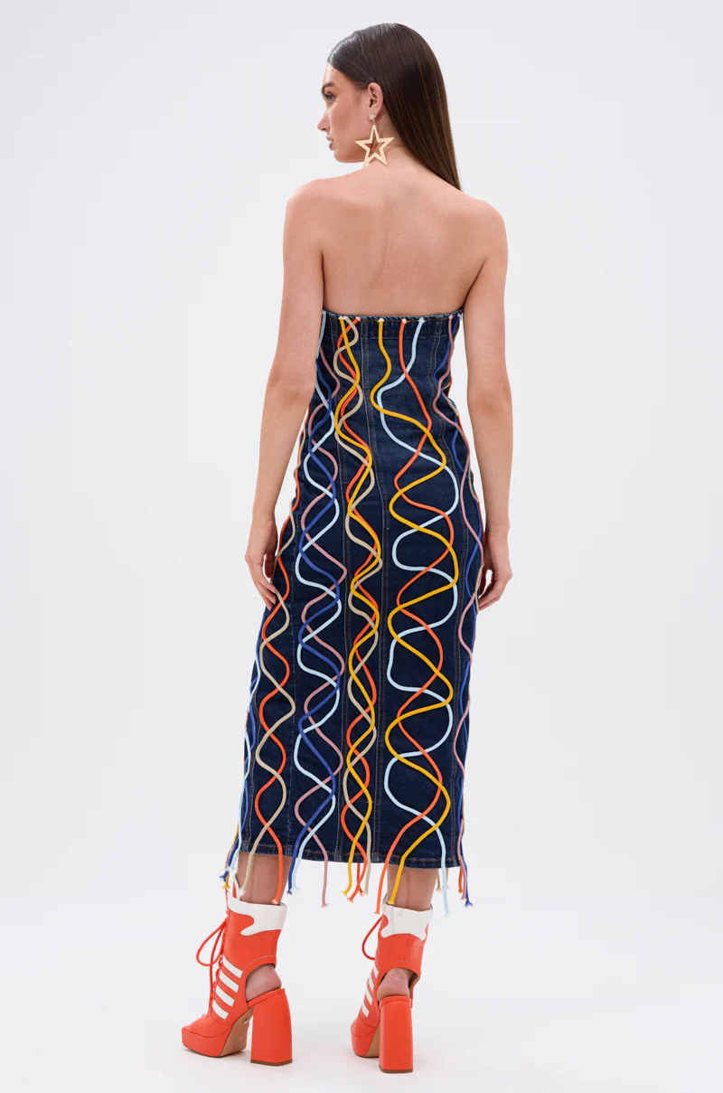 WORK OF ART DENIM MIDI DRESS - Image 5