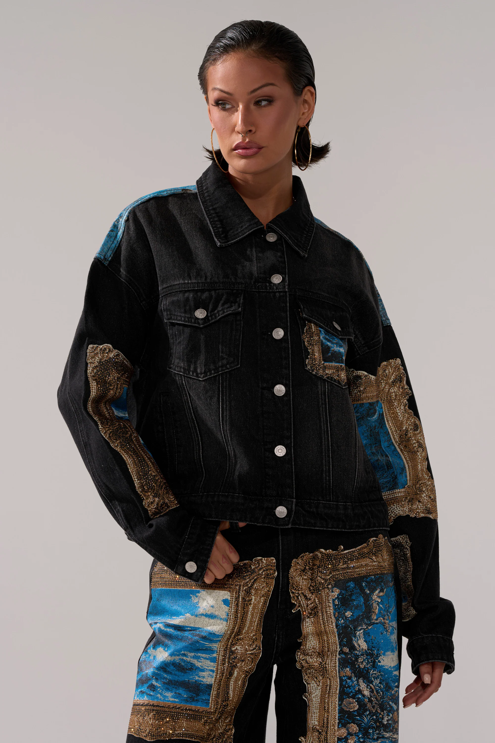 WORK OF ART GRAPHIC DENIM JACKET - Image 4
