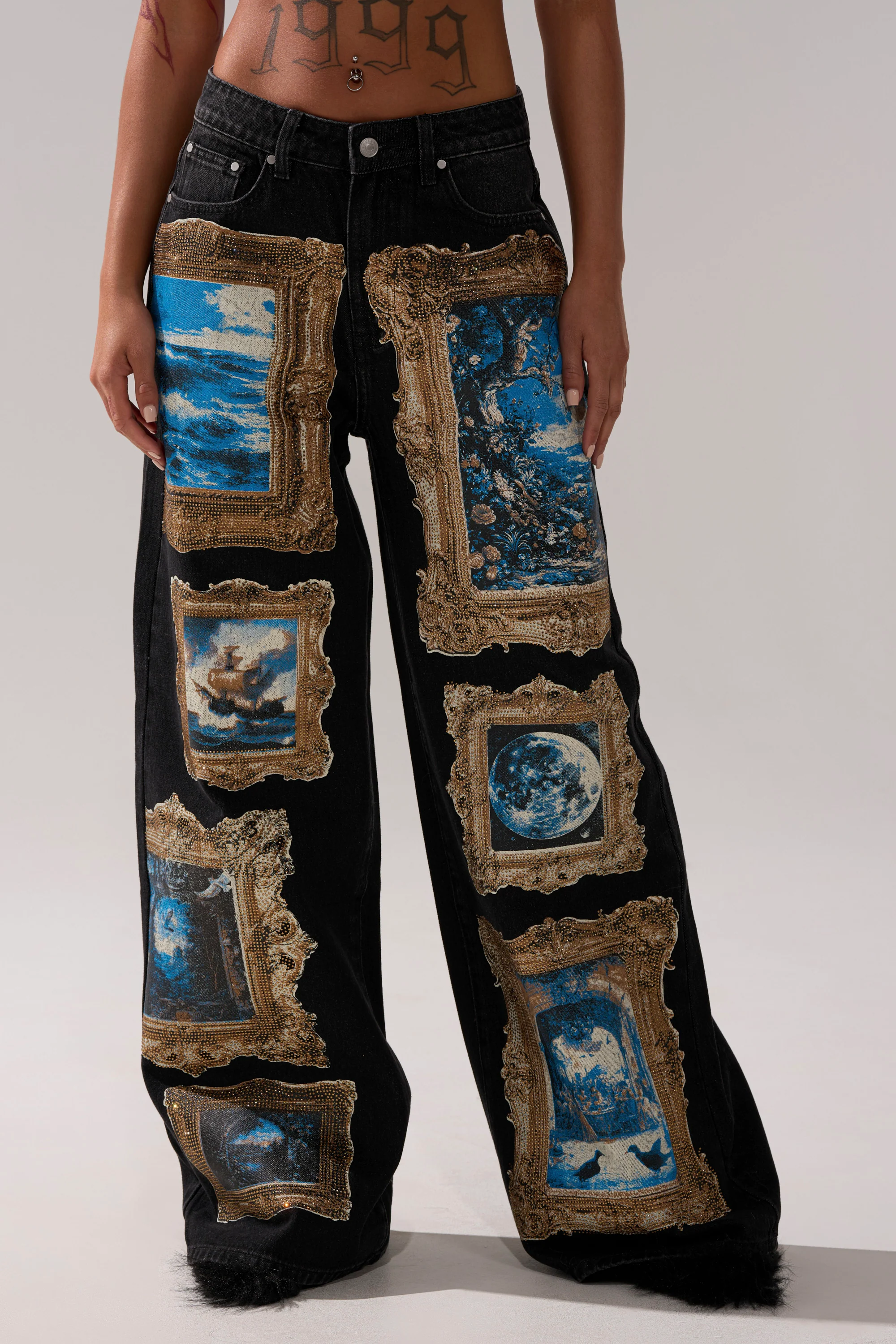 WORK OF ART GRAPHIC WIDE LEG DENIM - Image 2