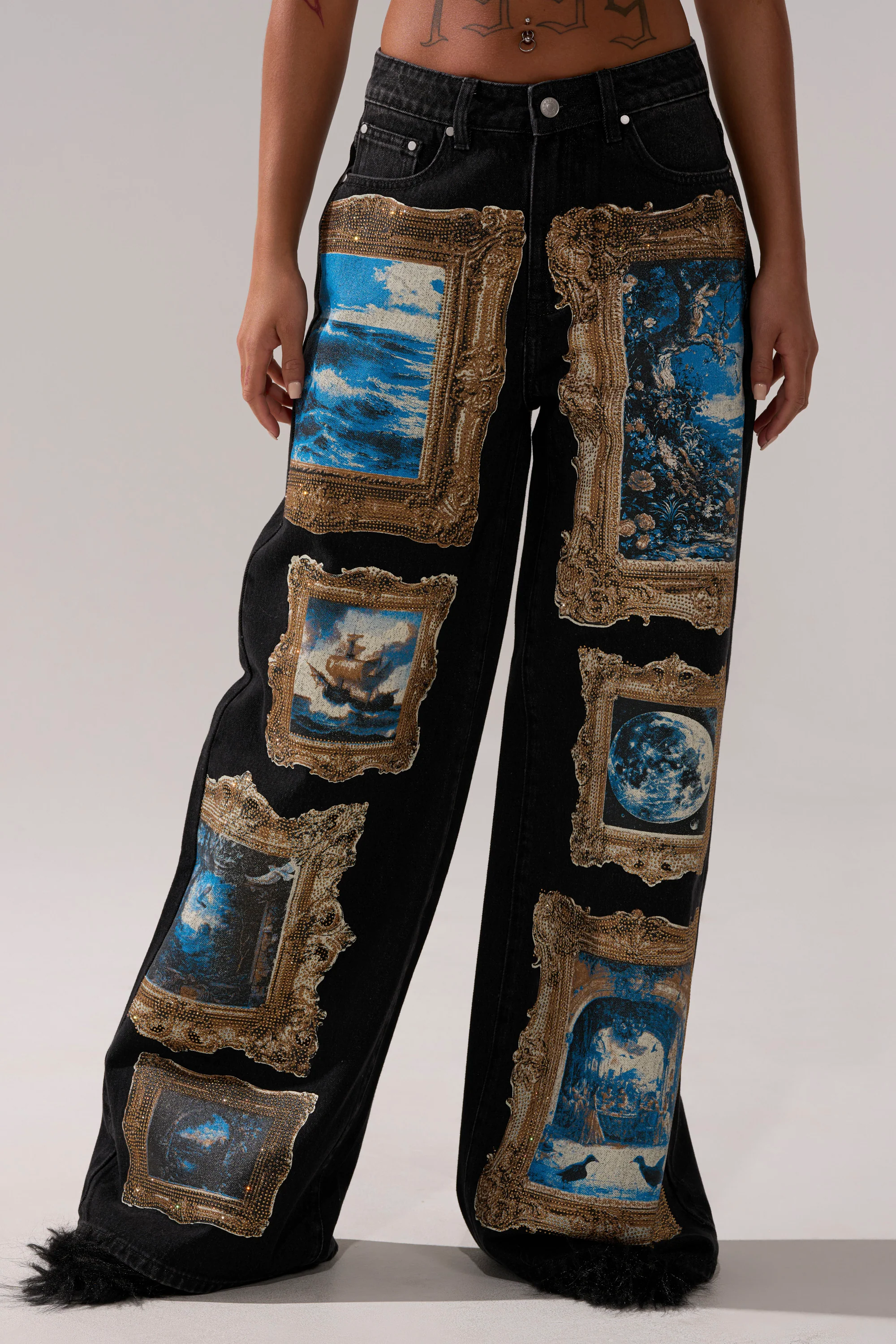 WORK OF ART GRAPHIC WIDE LEG DENIM - Image 3