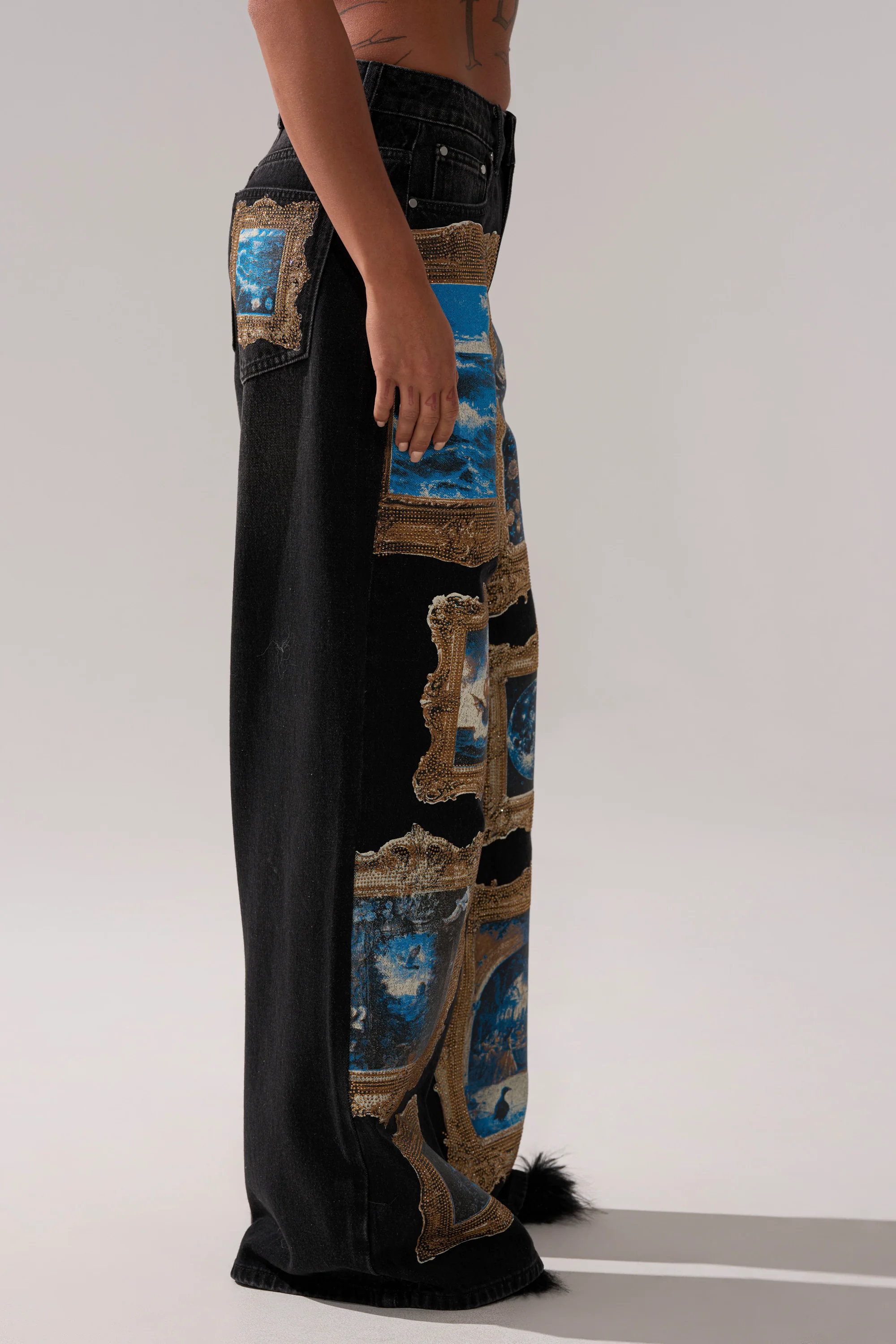 WORK OF ART GRAPHIC WIDE LEG DENIM - Image 4