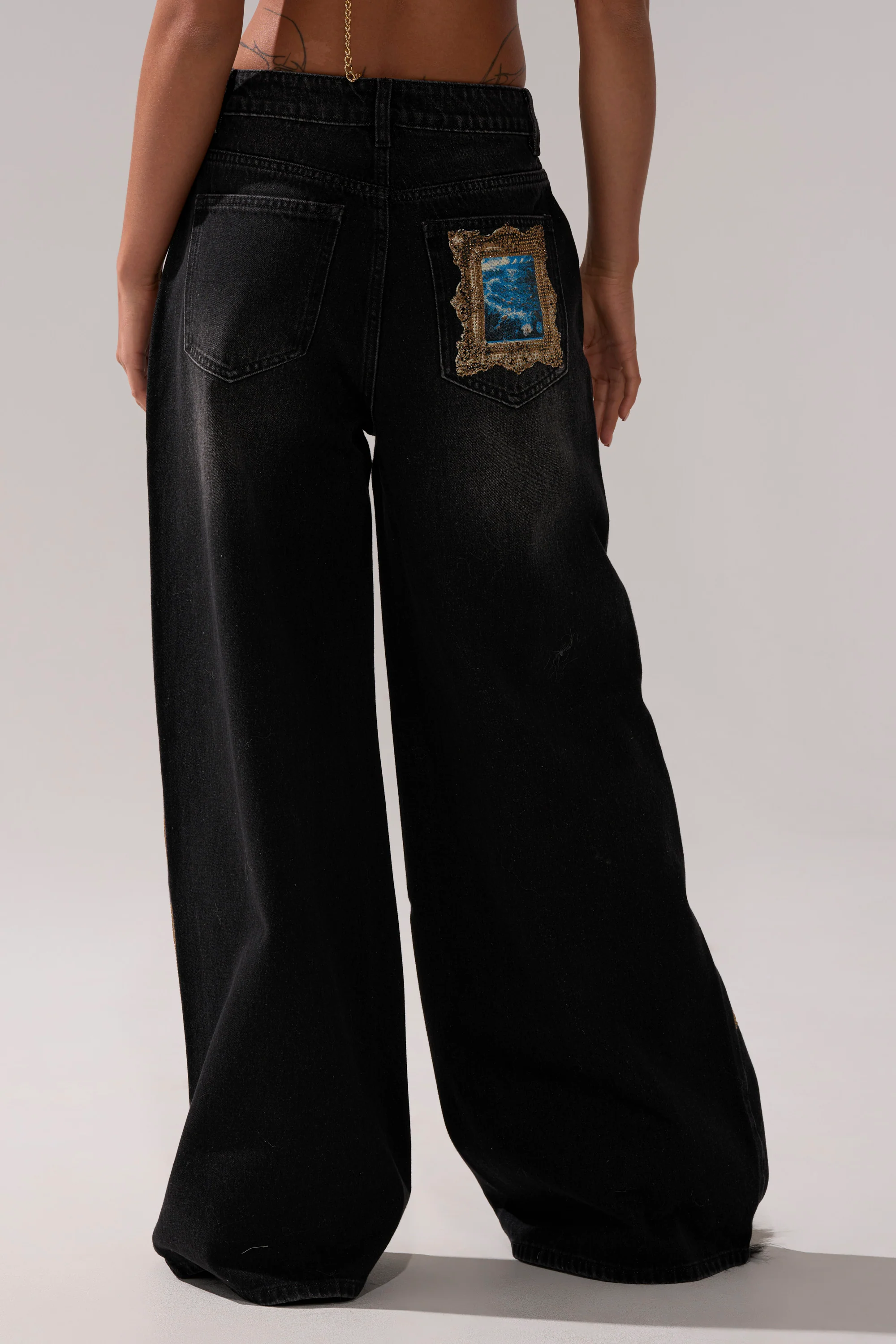 WORK OF ART GRAPHIC WIDE LEG DENIM - Image 5