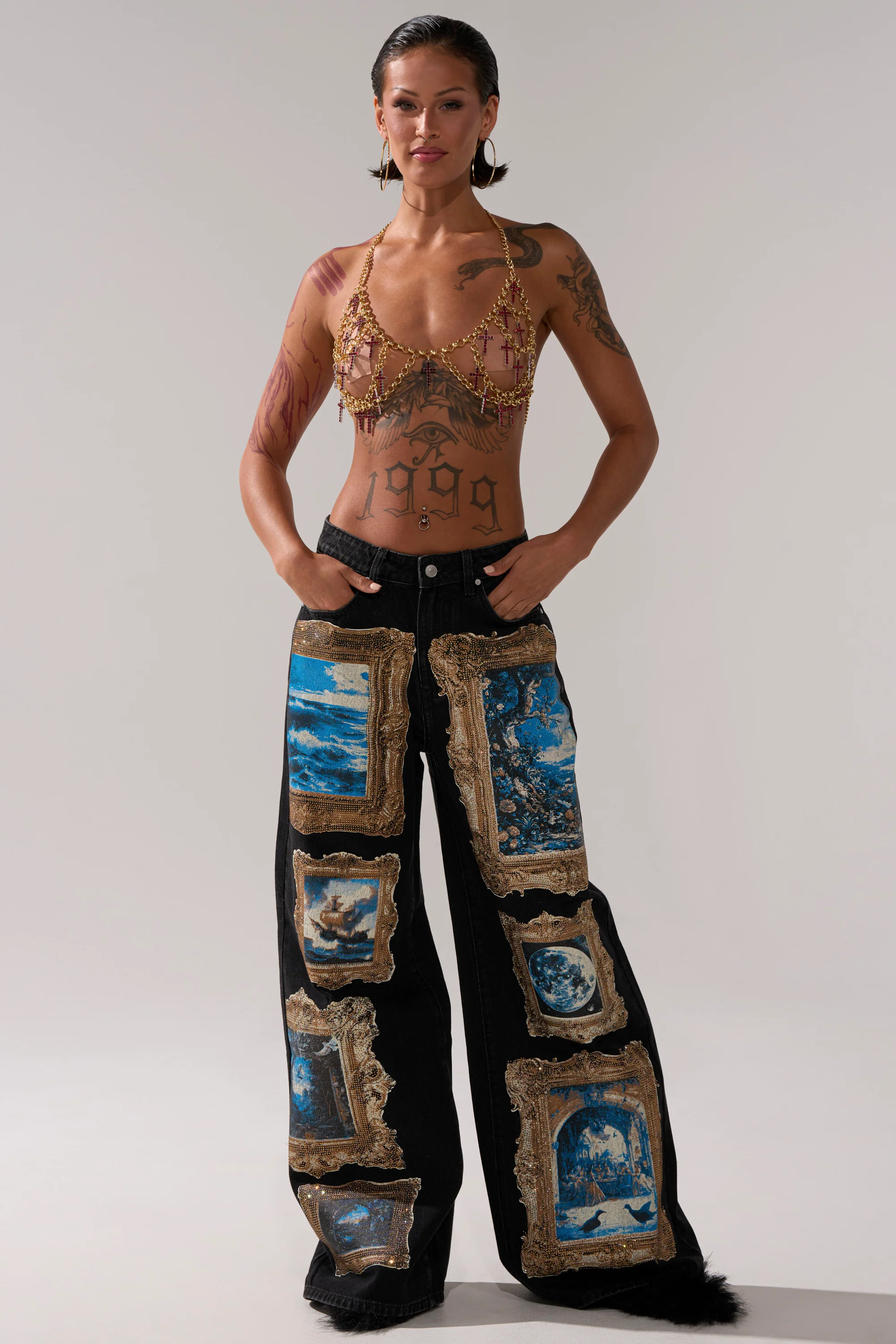 WORK OF ART GRAPHIC WIDE LEG DENIM - Image 6