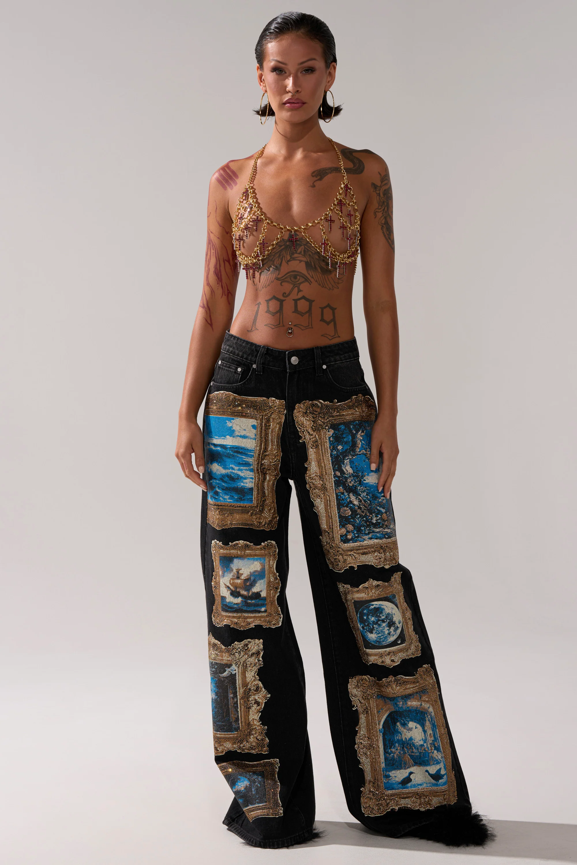 WORK OF ART GRAPHIC WIDE LEG DENIM - Image 7