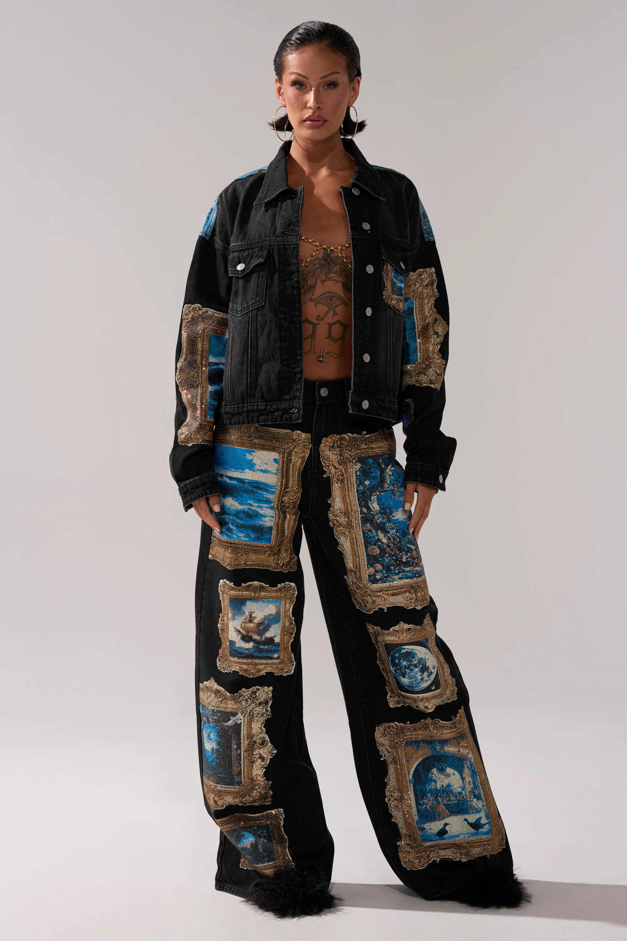 WORK OF ART GRAPHIC WIDE LEG DENIM - Image 8