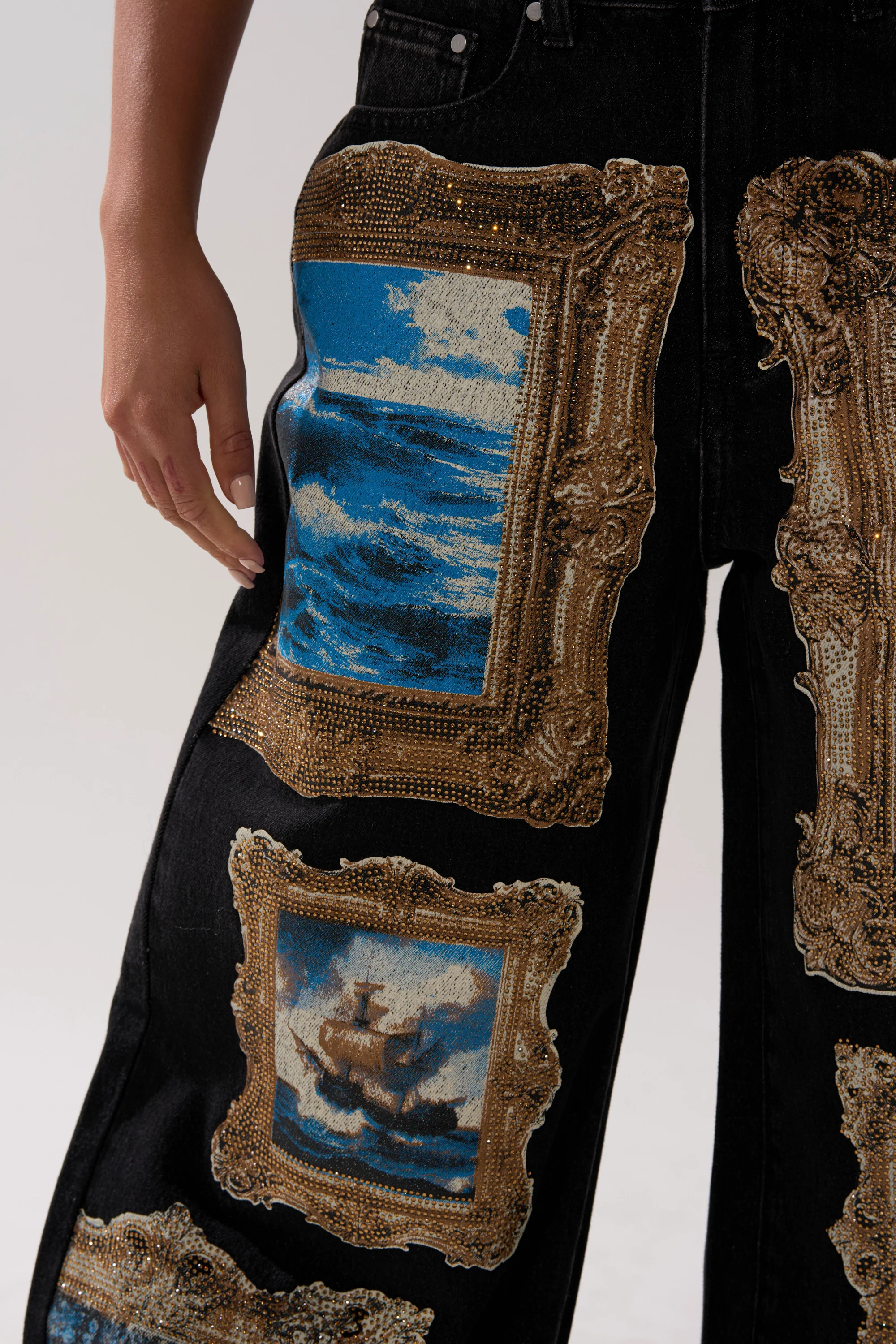 WORK OF ART GRAPHIC WIDE LEG DENIM - Image 9