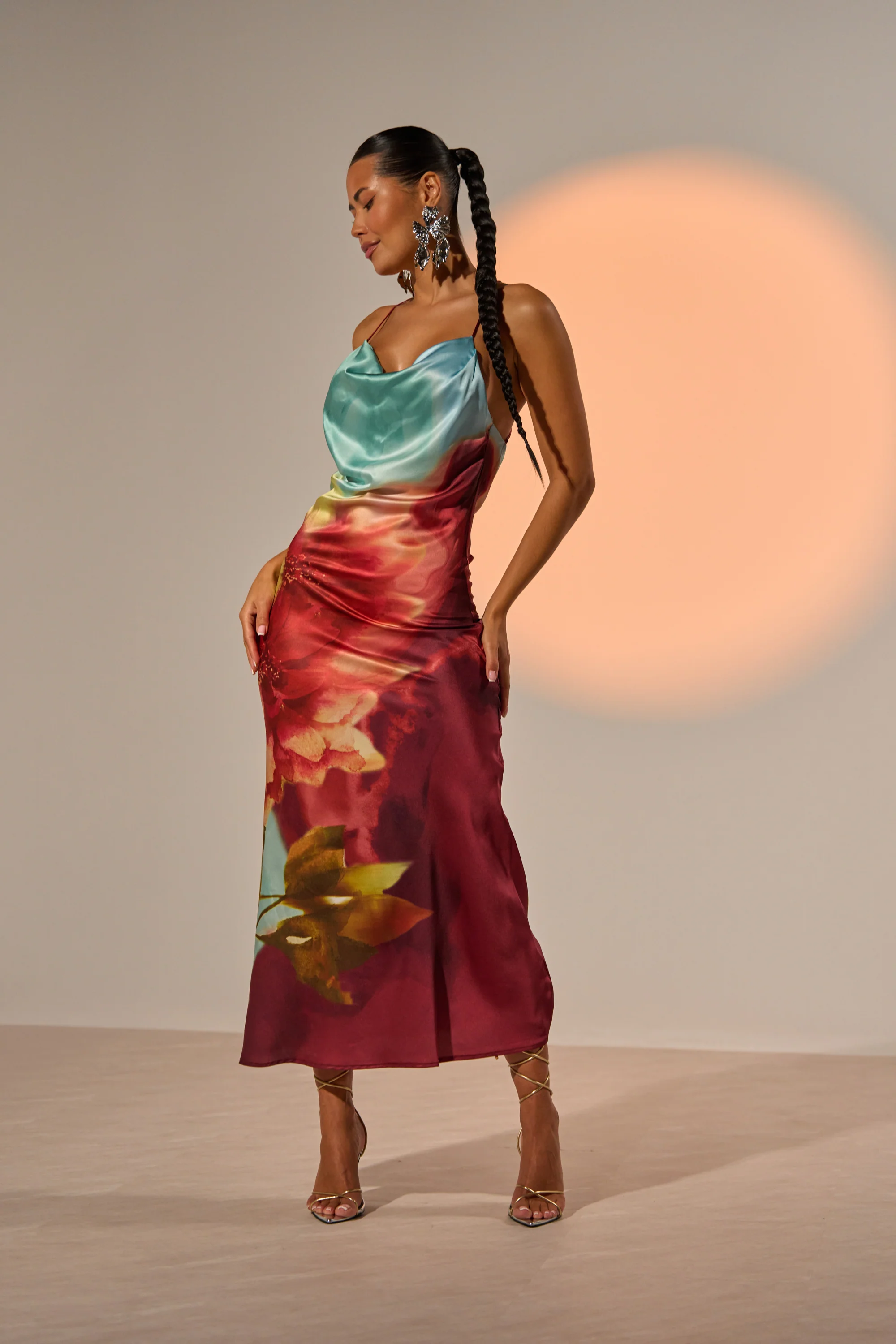 WORK OF ART SATIN MAXI DRESS - Image 2