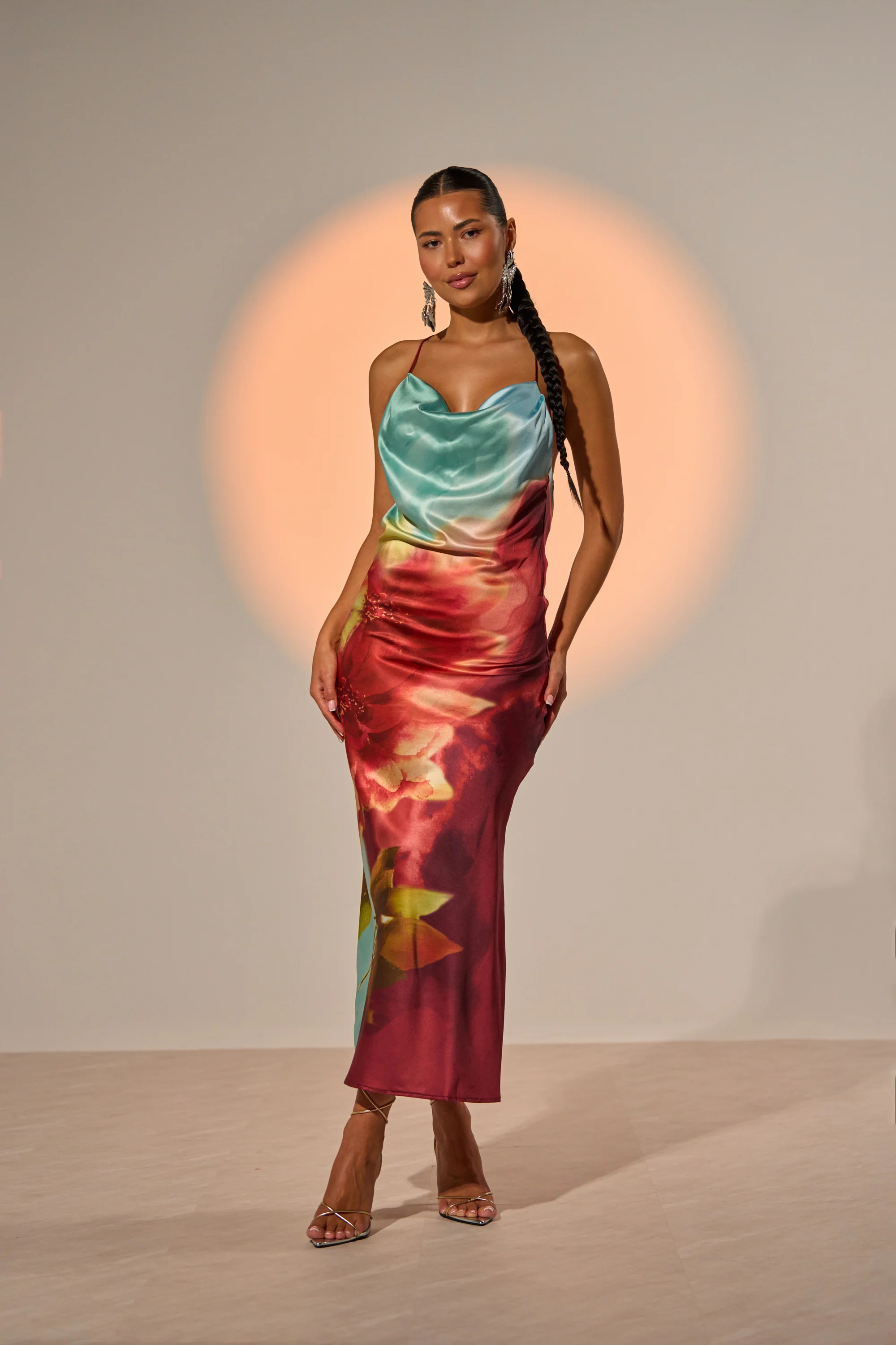 WORK OF ART SATIN MAXI DRESS - Image 3