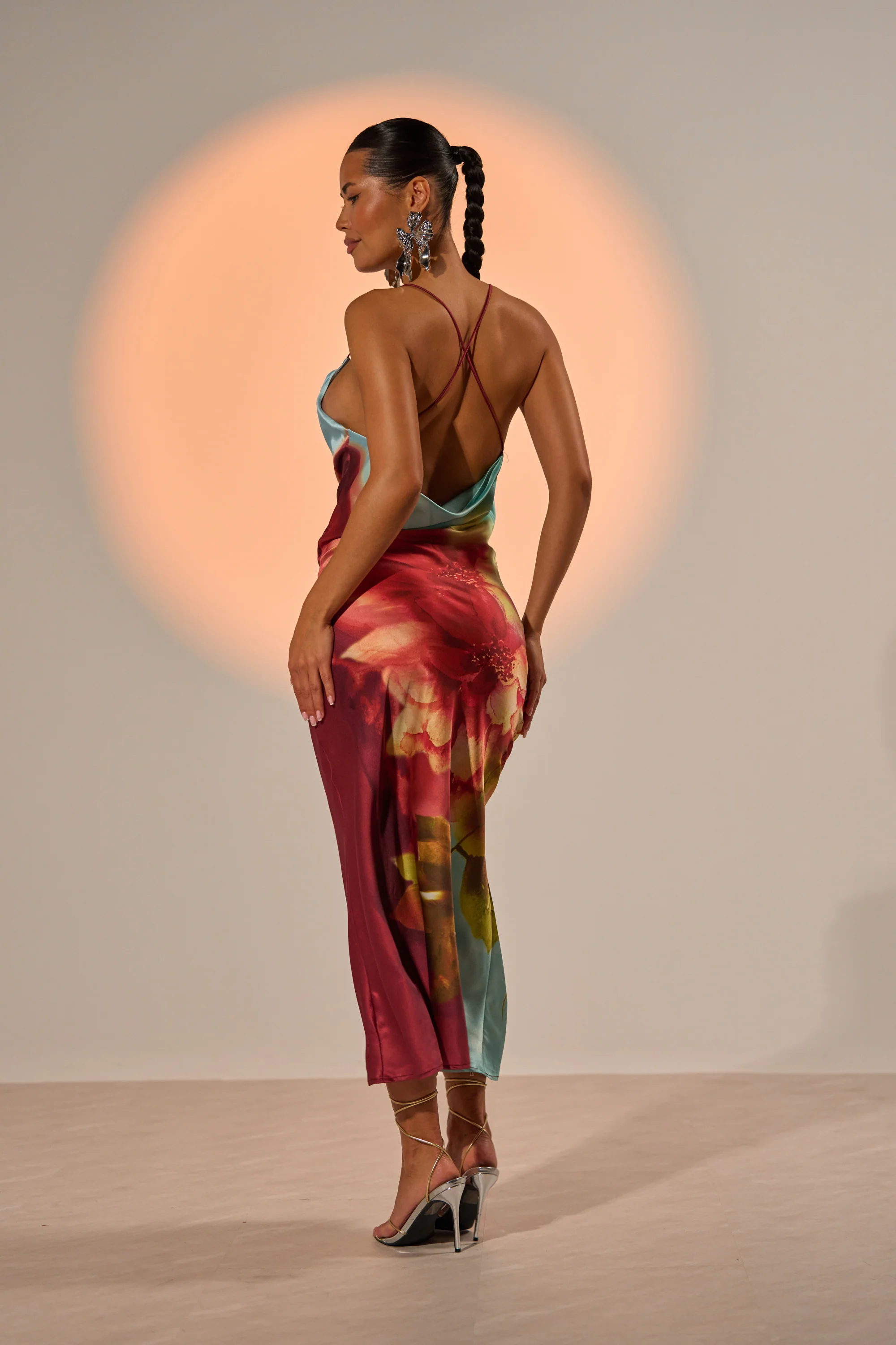WORK OF ART SATIN MAXI DRESS - Image 4