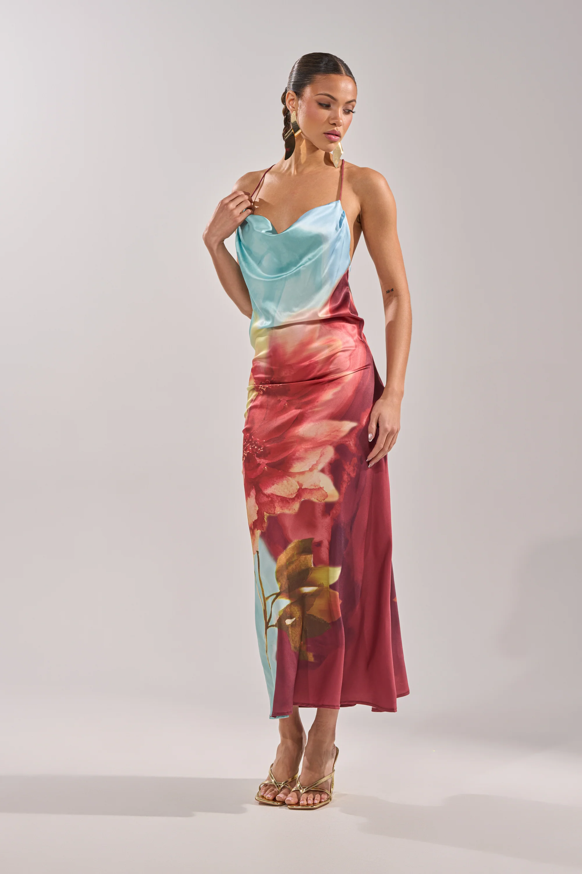 WORK OF ART SATIN MAXI DRESS - Image 5
