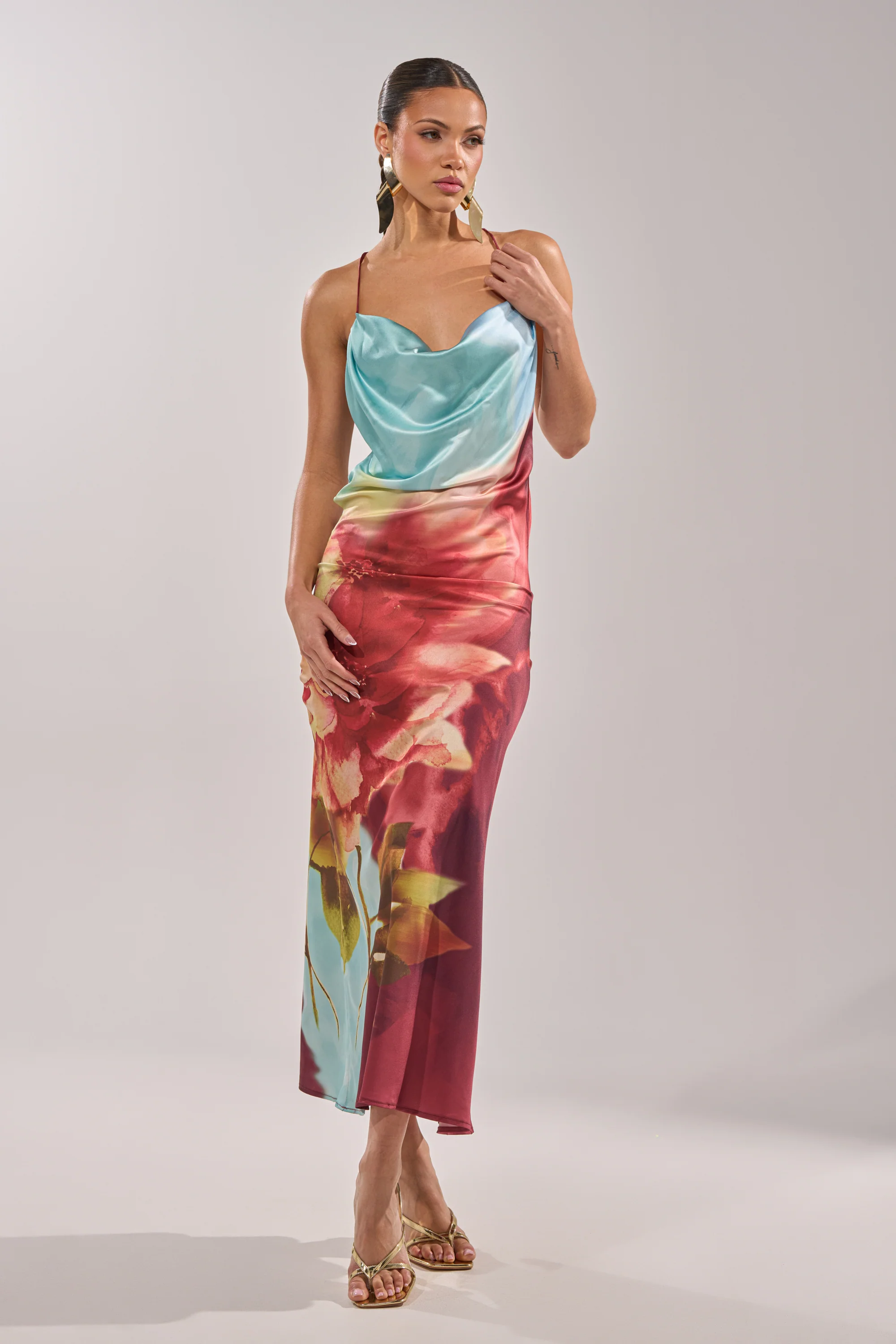 WORK OF ART SATIN MAXI DRESS - Image 7