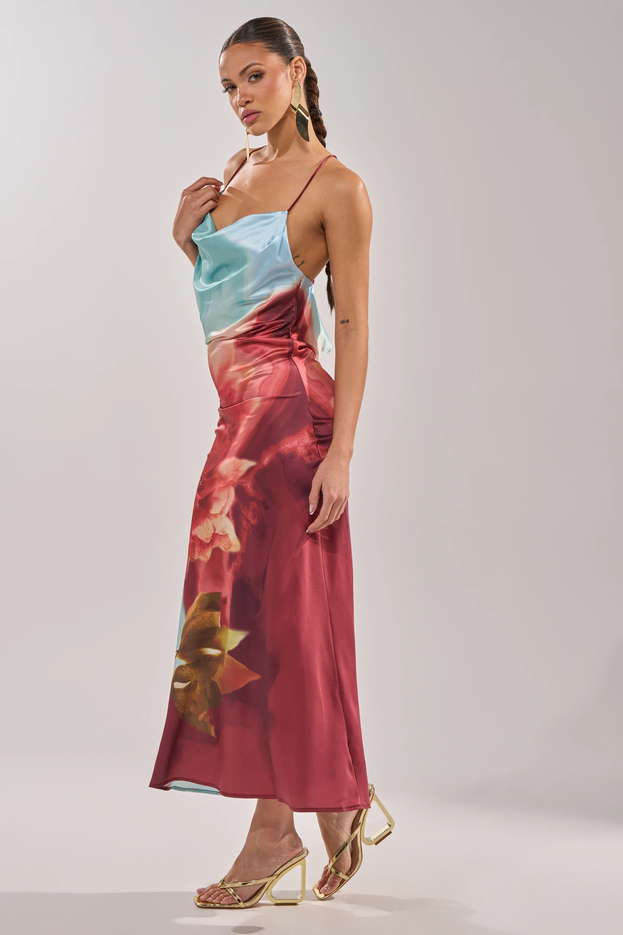 WORK OF ART SATIN MAXI DRESS - Image 8