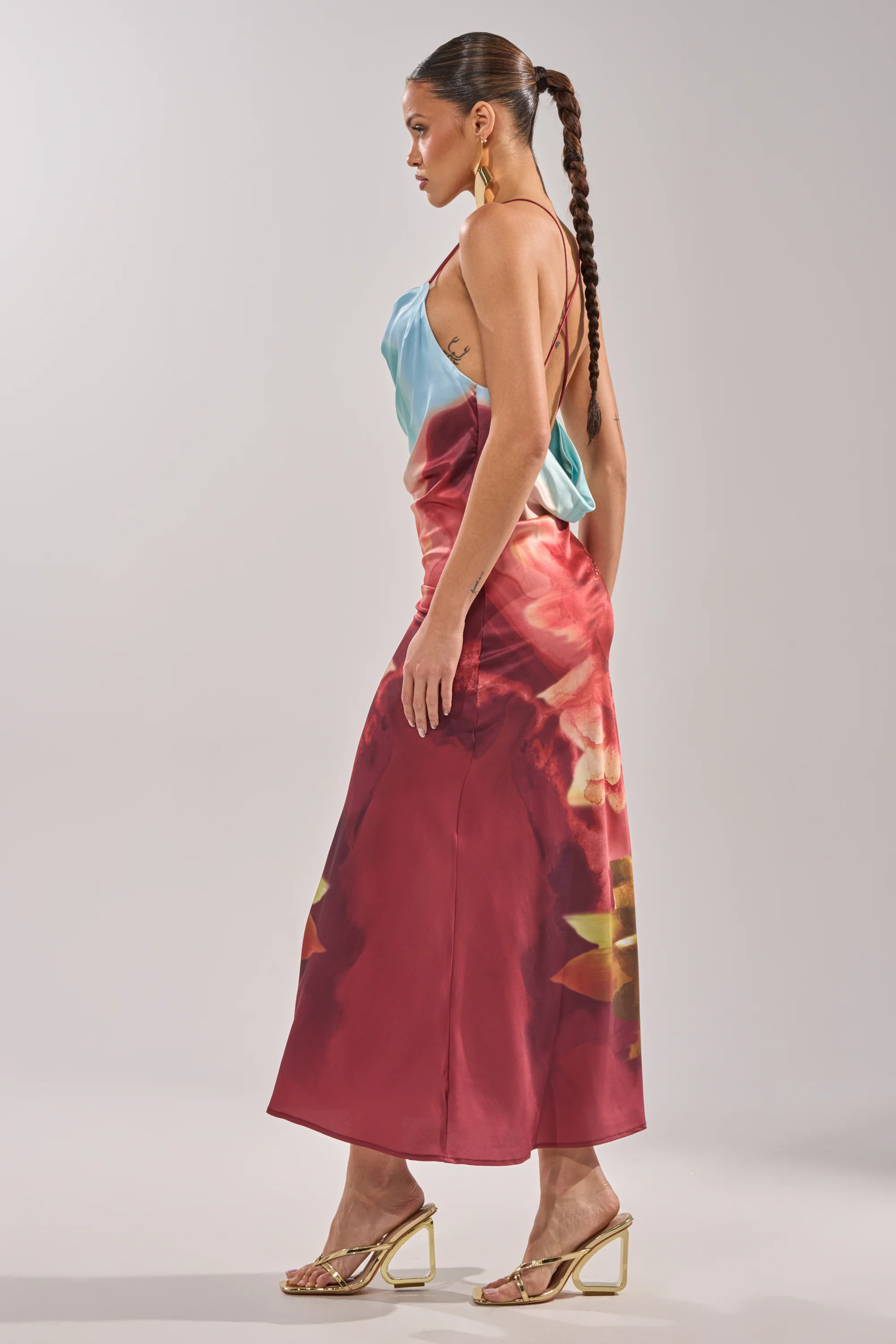WORK OF ART SATIN MAXI DRESS - Image 9