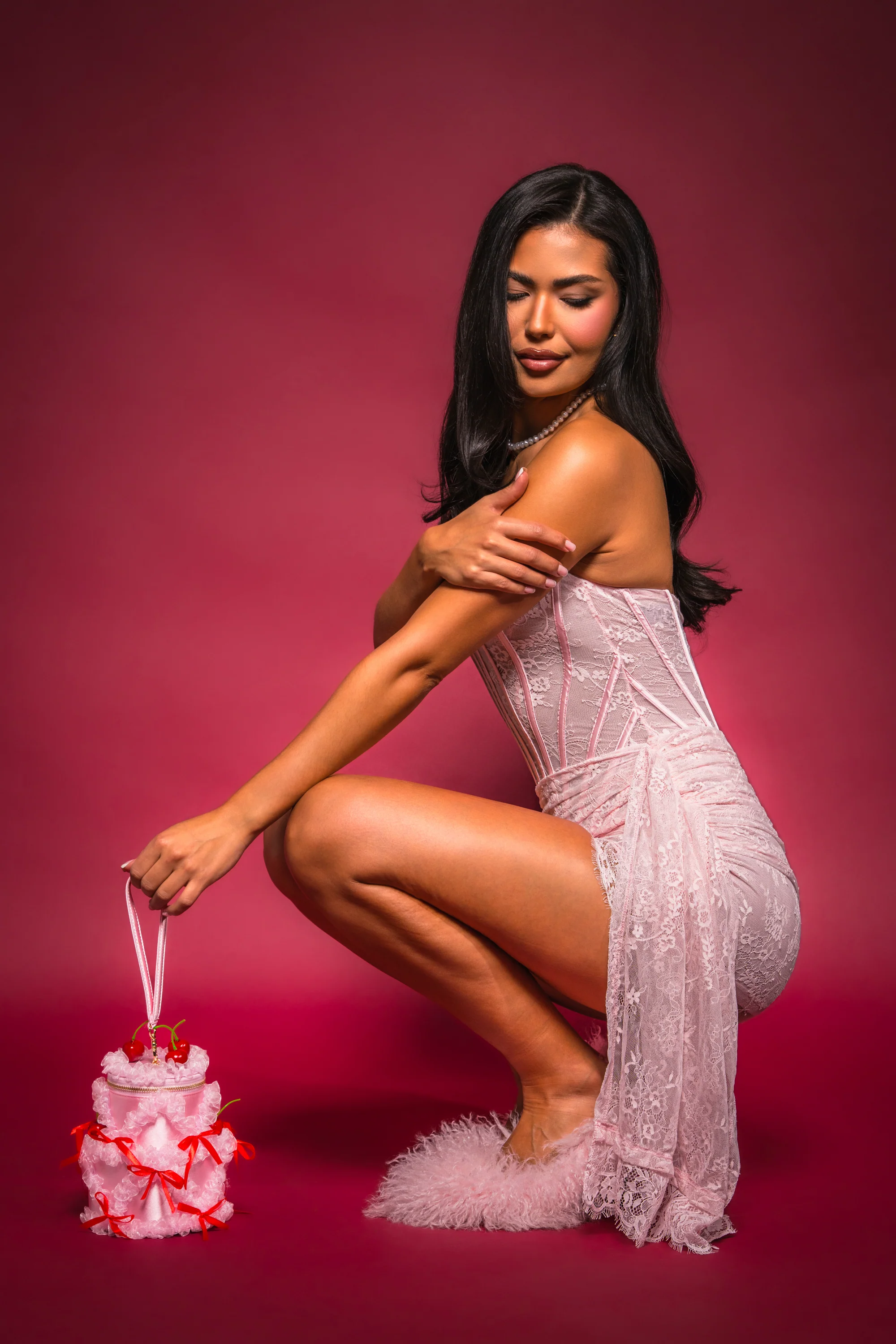WRAP ME IN LACE PINK MINI DRESS - Image 3
