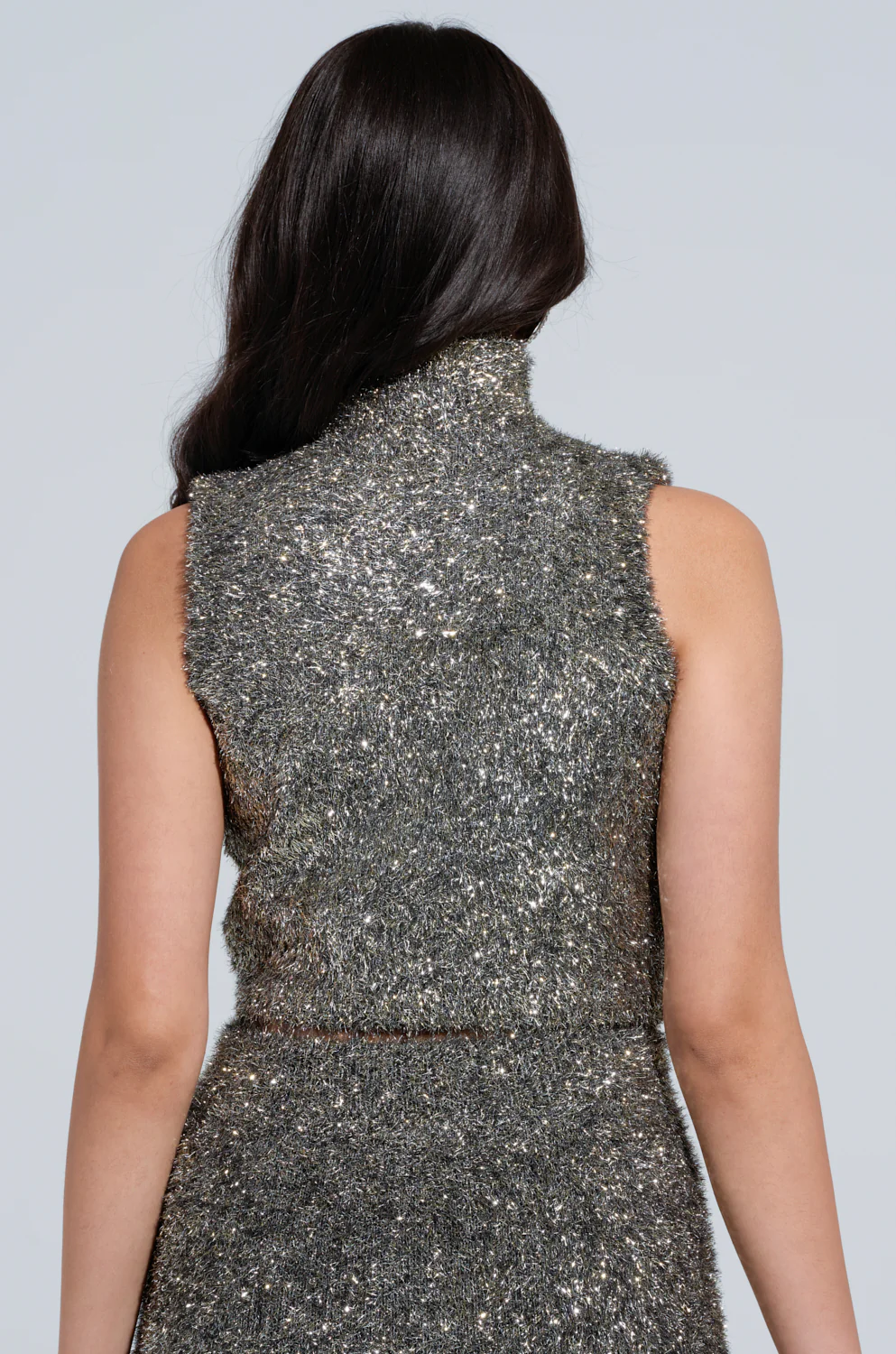WRAPPED IN GOLD CROPPED MOCK NECK SWEATER - Image 3