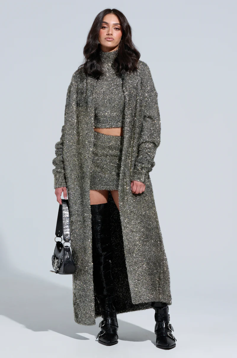 WRAPPED IN GOLD LONG CARDIGAN - Image 2