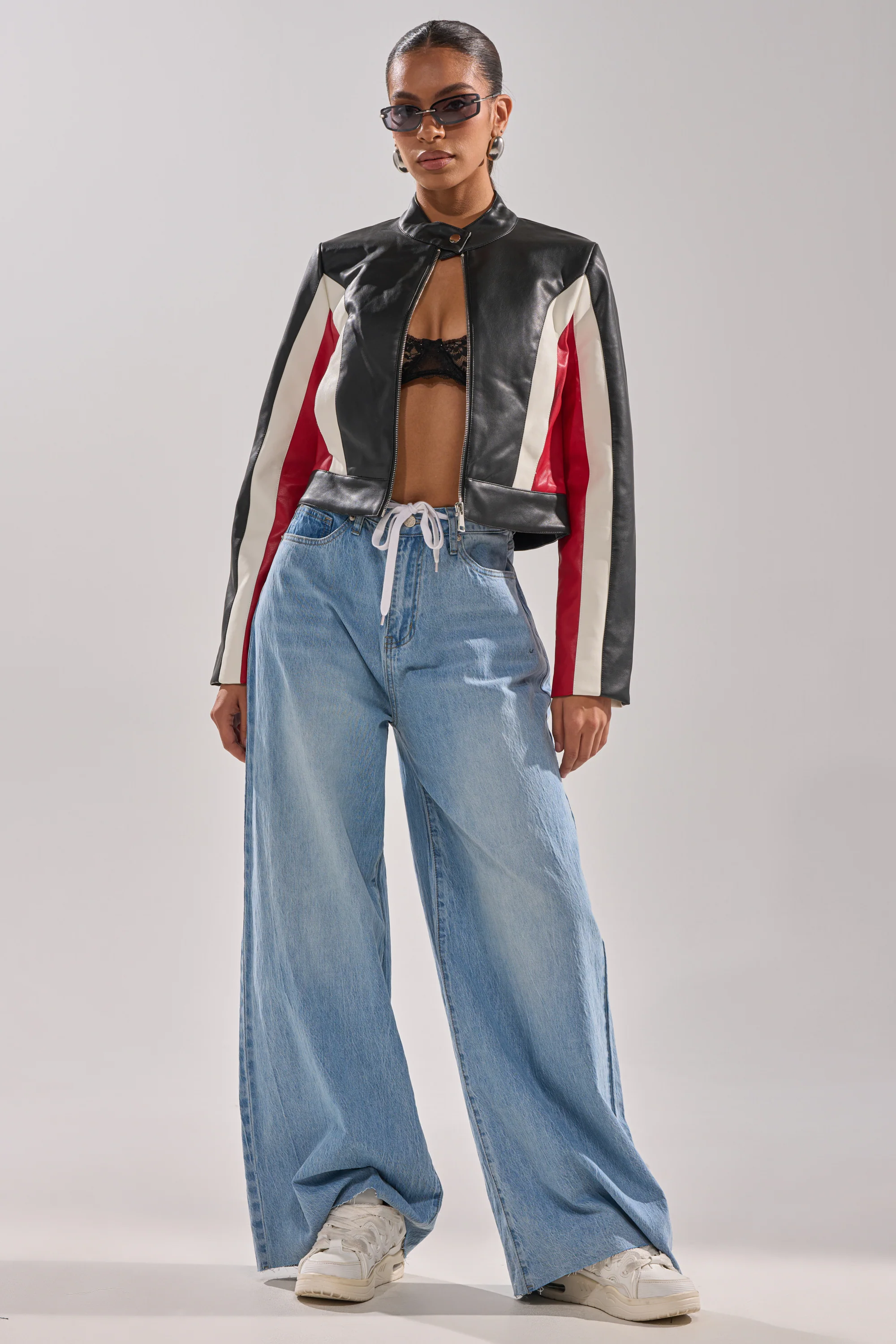 YOU BET DRAWSTRING WIDE LEG JEANS - Image 5
