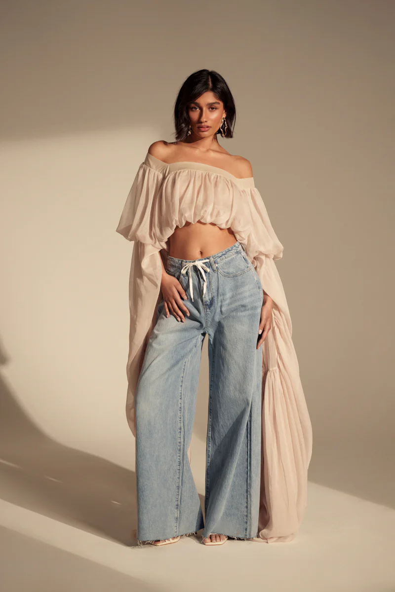 YOU BET DRAWSTRING WIDE LEG JEANS - Image 7