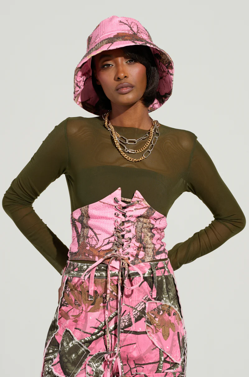 YOU CANT SEE ME CAMO LACE UP BELT