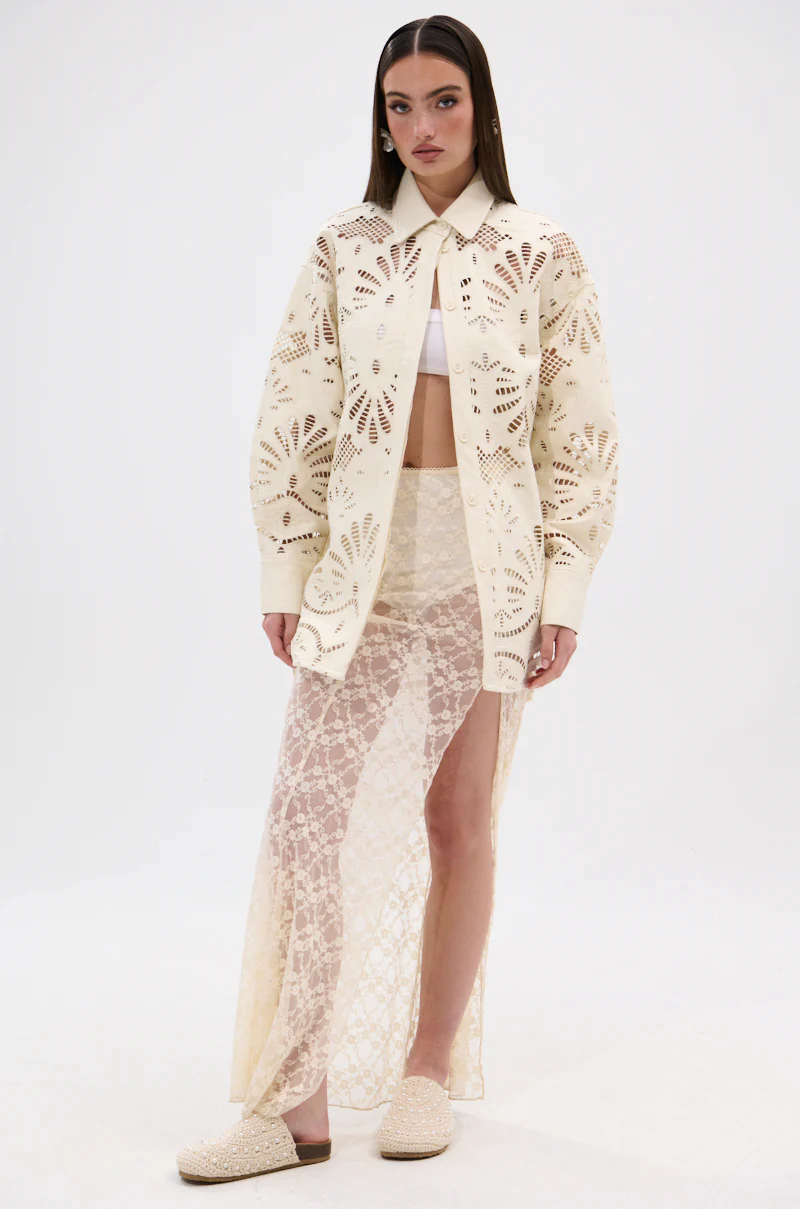 YOU FEELIN ME NOW CUTOUT PU BUTTON UP SHIRT - Image 7